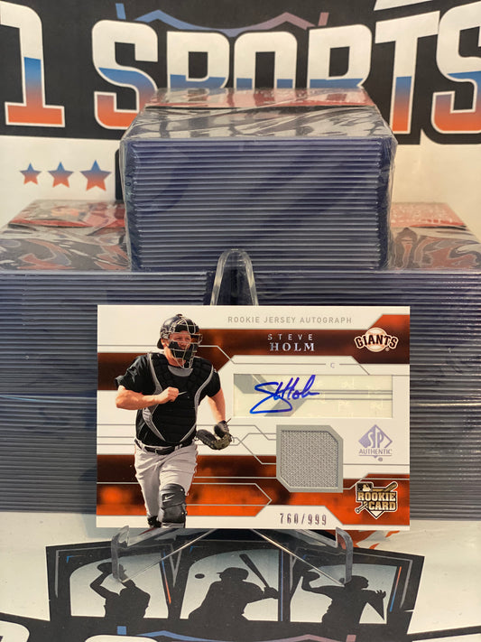 2008 Upper Deck SP Authentic (Rookie Jersey Relic Auto 760/999) Steve Holm #158