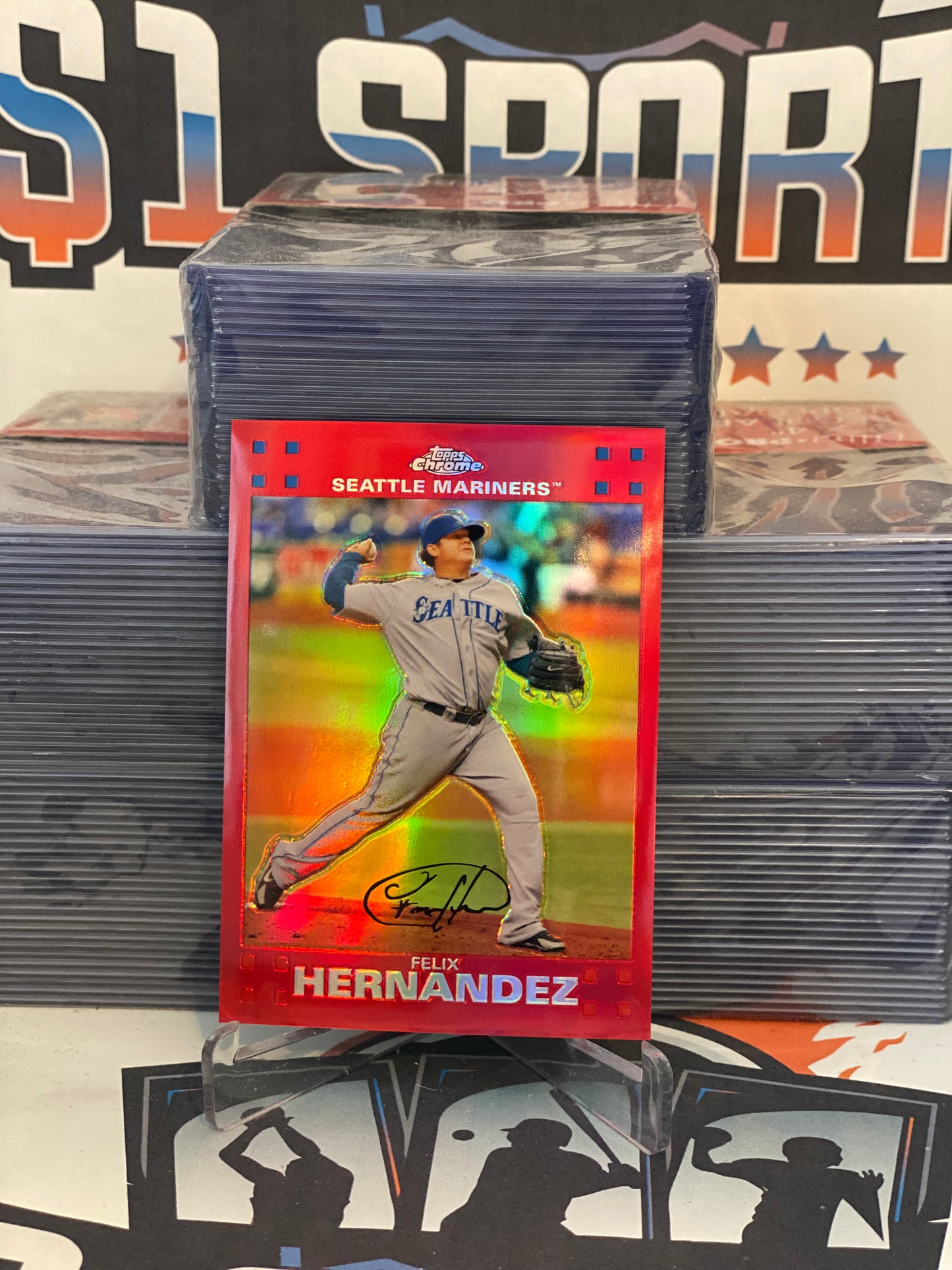 2007 Topps Chrome (Red Refractor 64/99) Felix Hernandez #178