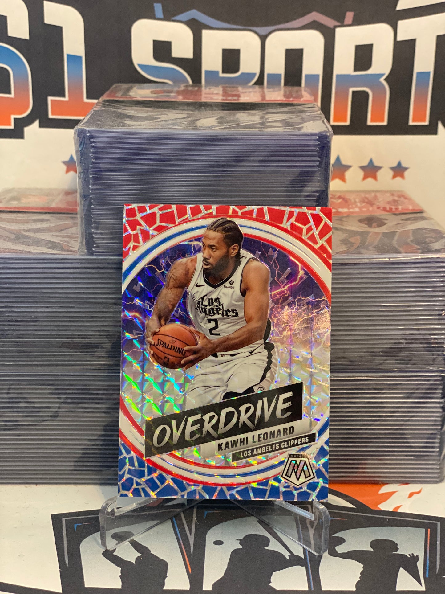 2019 Panini Mosaic (Mosaic Prizm, Overdrive) Kawhi Leonard #9