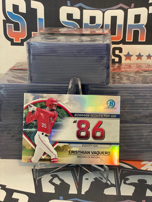 2023 Bowman Chrome (Top 100) Cristhian Vaquero #BTP-86