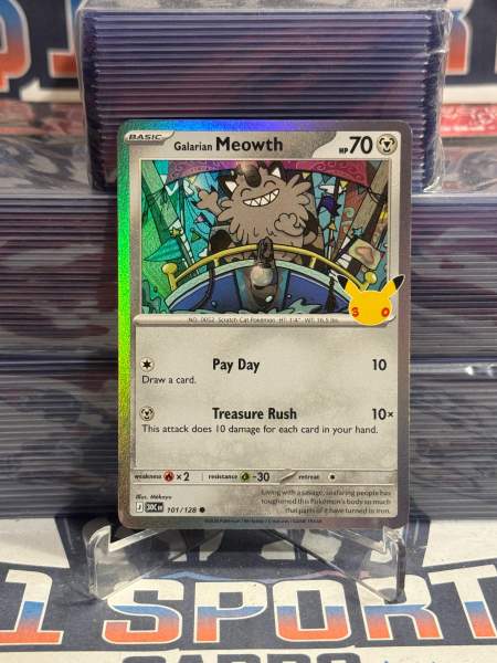 Pokemon TCG: 30th Celebration - Galarian Meowth (Holo, Common) #101