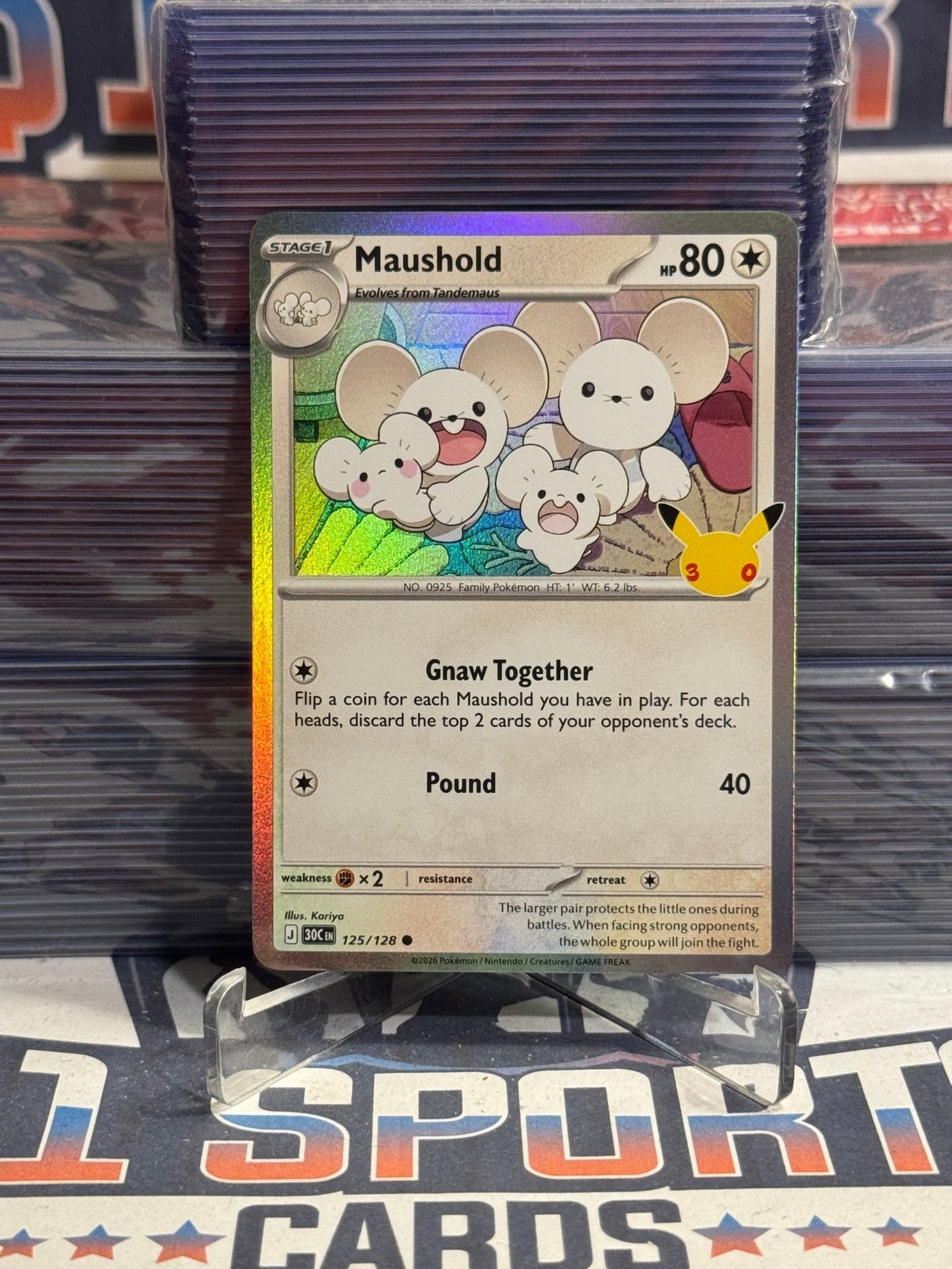 Pokemon TCG: 30th Celebration - Maushold (Holo, Common) 125