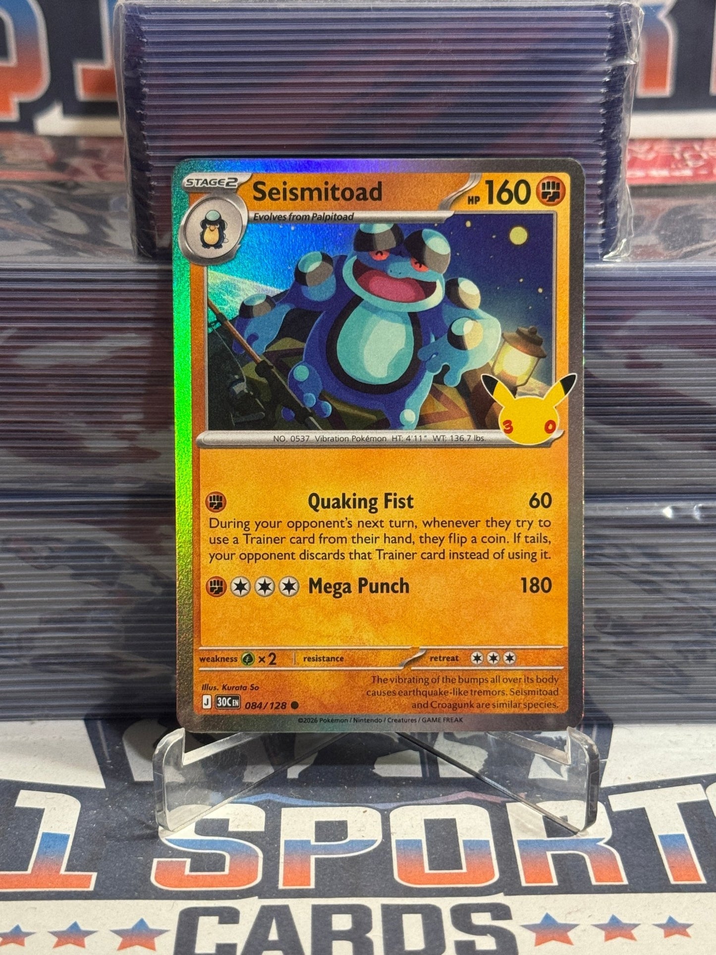 Pokemon TCG: 30th Celebration - Seismitoad (Holo, Common) 84