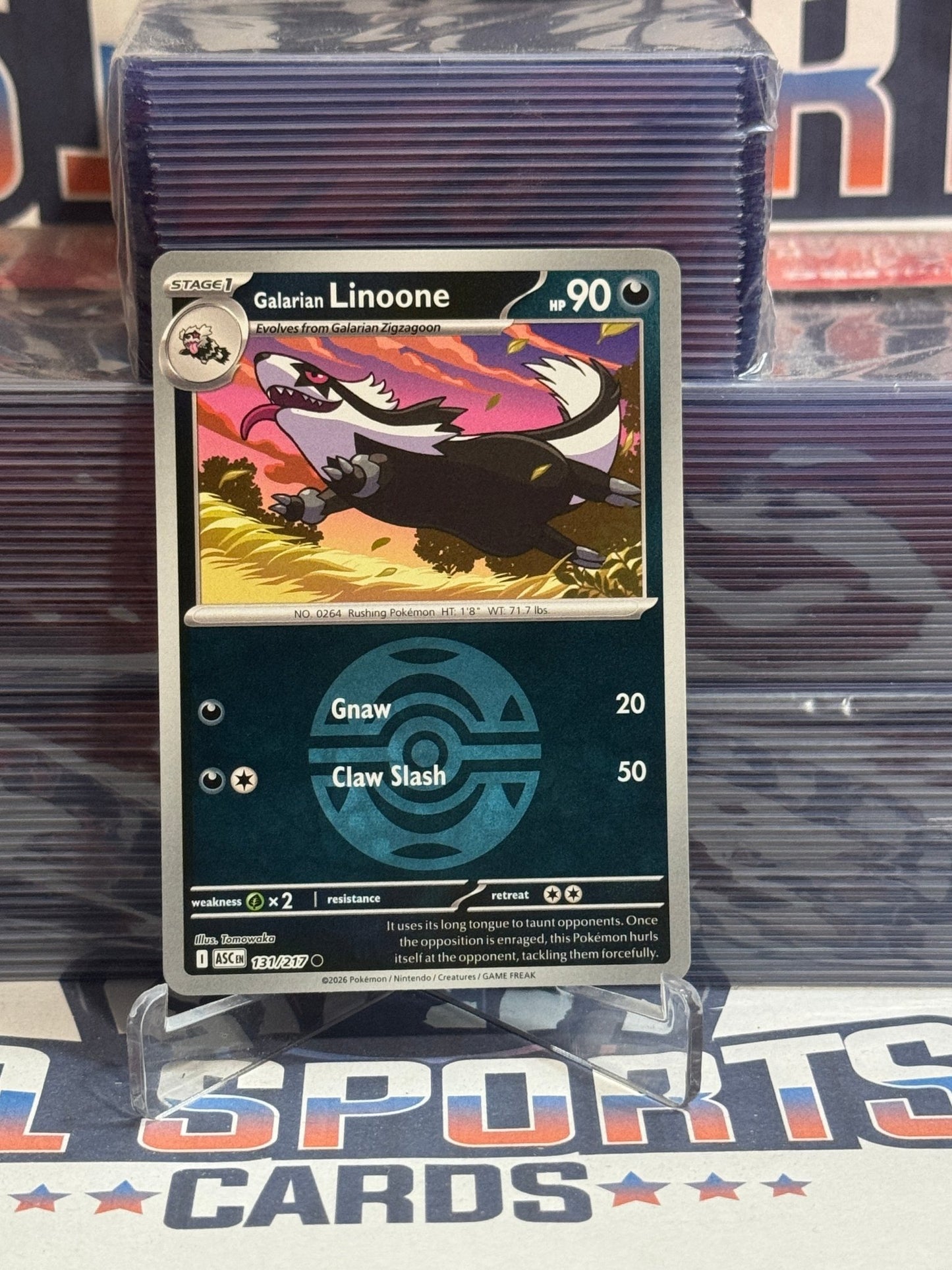 Pokemon TCG: Ascended Heroes - Galarian Linoone (Dusk Ball, Reverse Holo, Common) 131