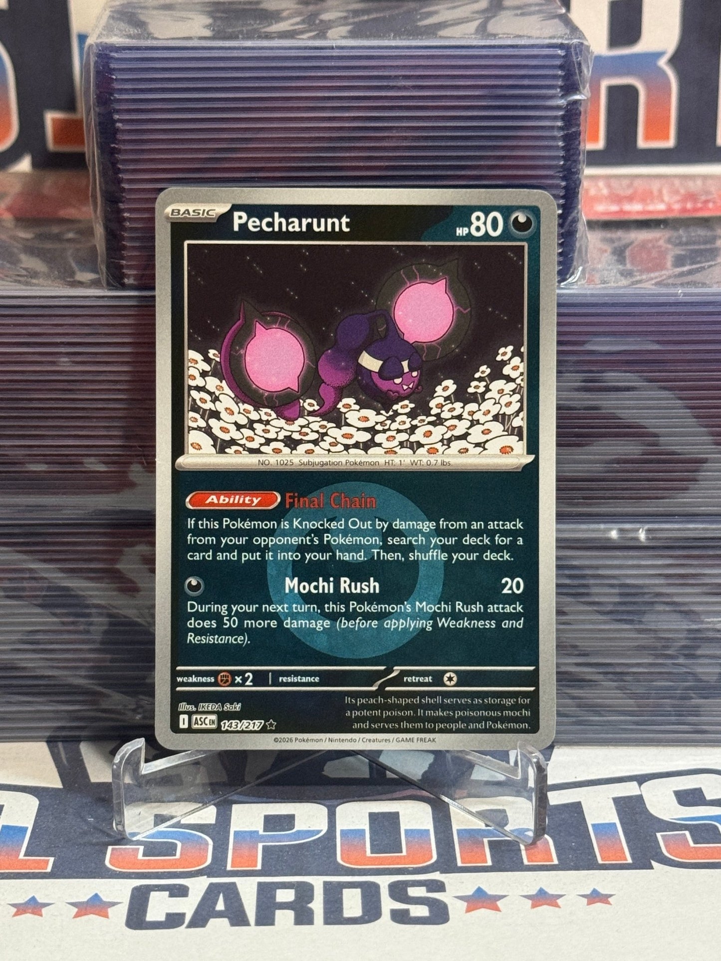 Pokemon TCG: Ascended Heroes - Pecharunt (Energy Symbol Pattern, Reverse Holo, Rare) 143