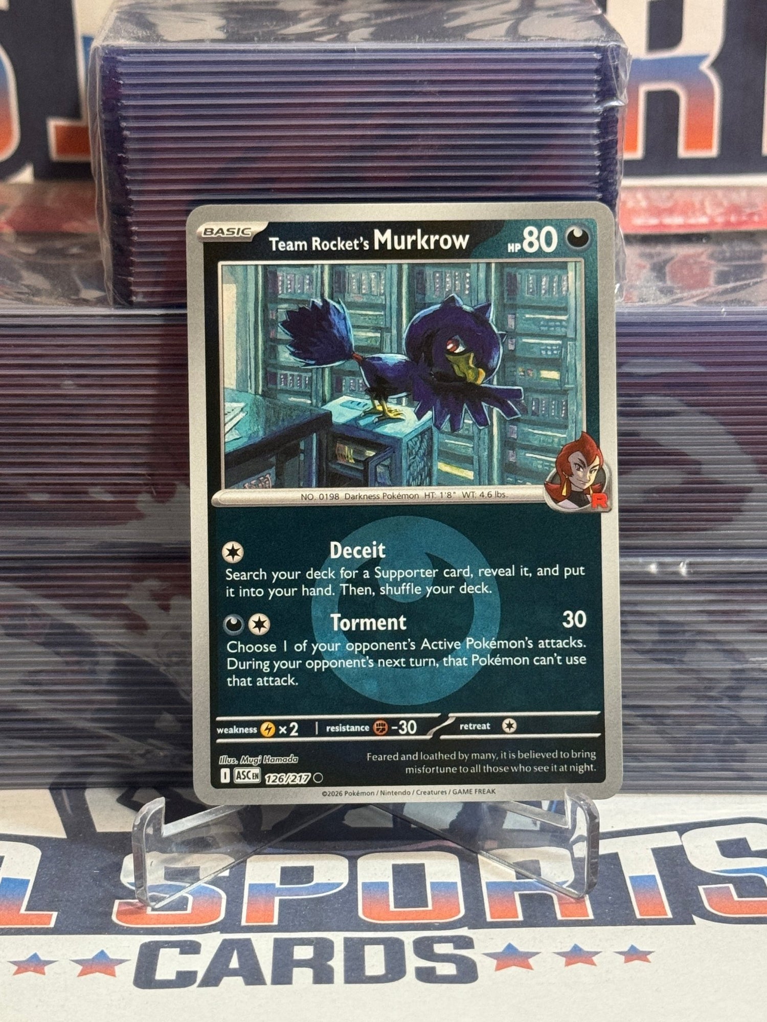 Pokemon TCG: Ascended Heroes - Team Rocket's Murkow (Energy Symbol Pattern, Reverse Holo, Common) 126