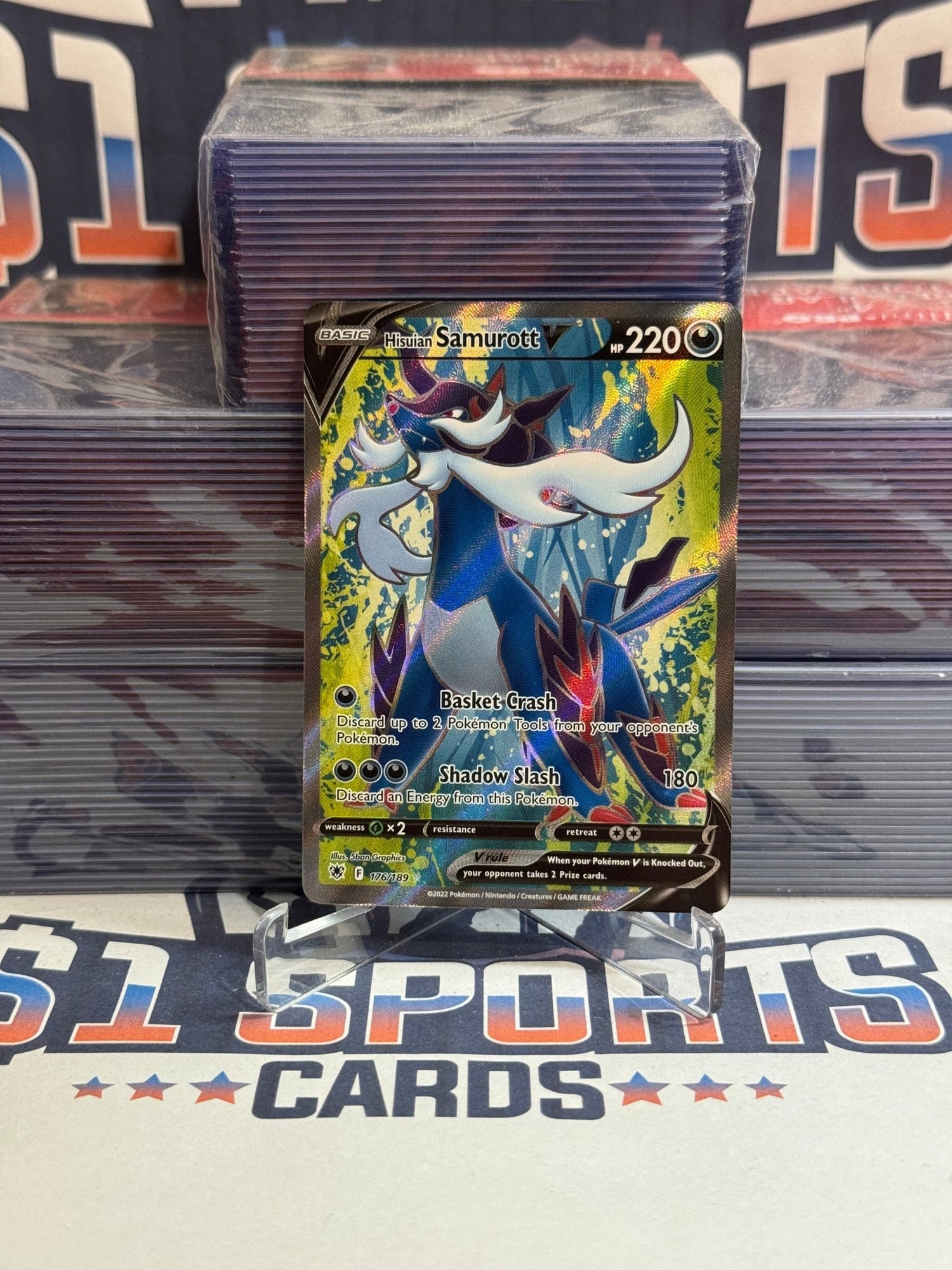 Pokemon TCG: Astral Radiance - Hisuian Samurott V (Full Art, Ultra Rare) #176