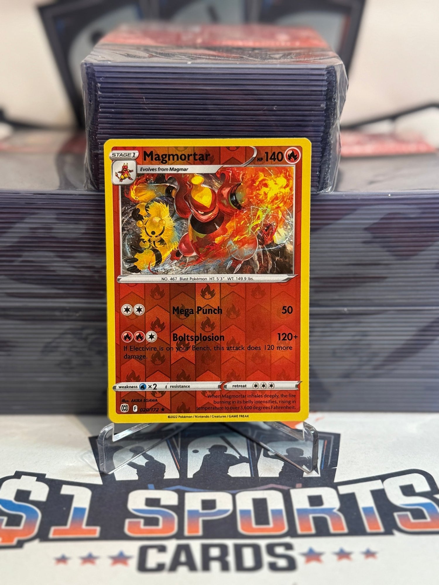 Pokemon TCG: Brilliant Stars - Magmortar (Reverse Holo, Rare) #20