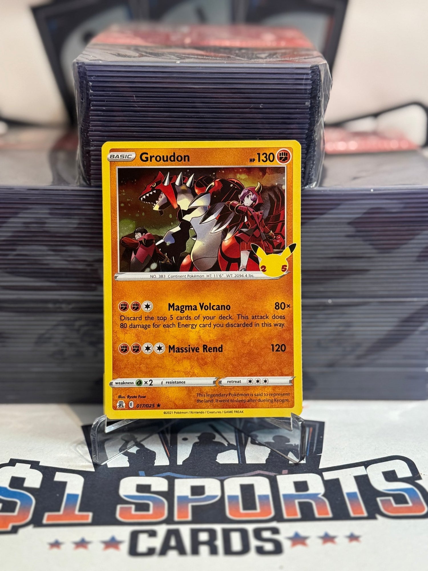 Pokemon TCG: Celebrations - Groudon (Holo, Rare) #17 $1 Sports Cards Pokemon TCG: Celebrations - Groudon (Holo, Rare) #17 $1 Sports Cards