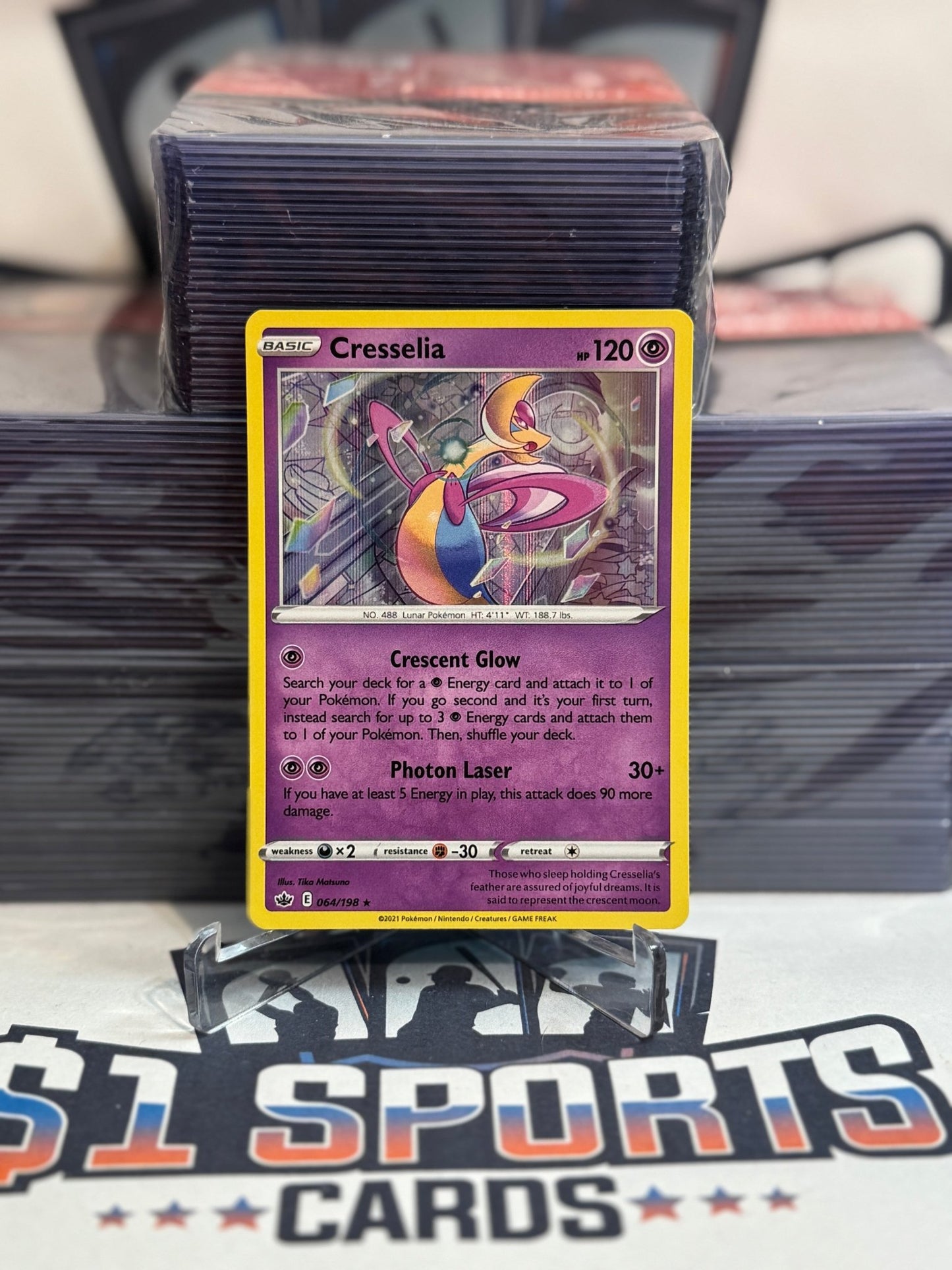 Pokemon TCG: Chilling Reign - Cresselia (Holo, Rare) #64