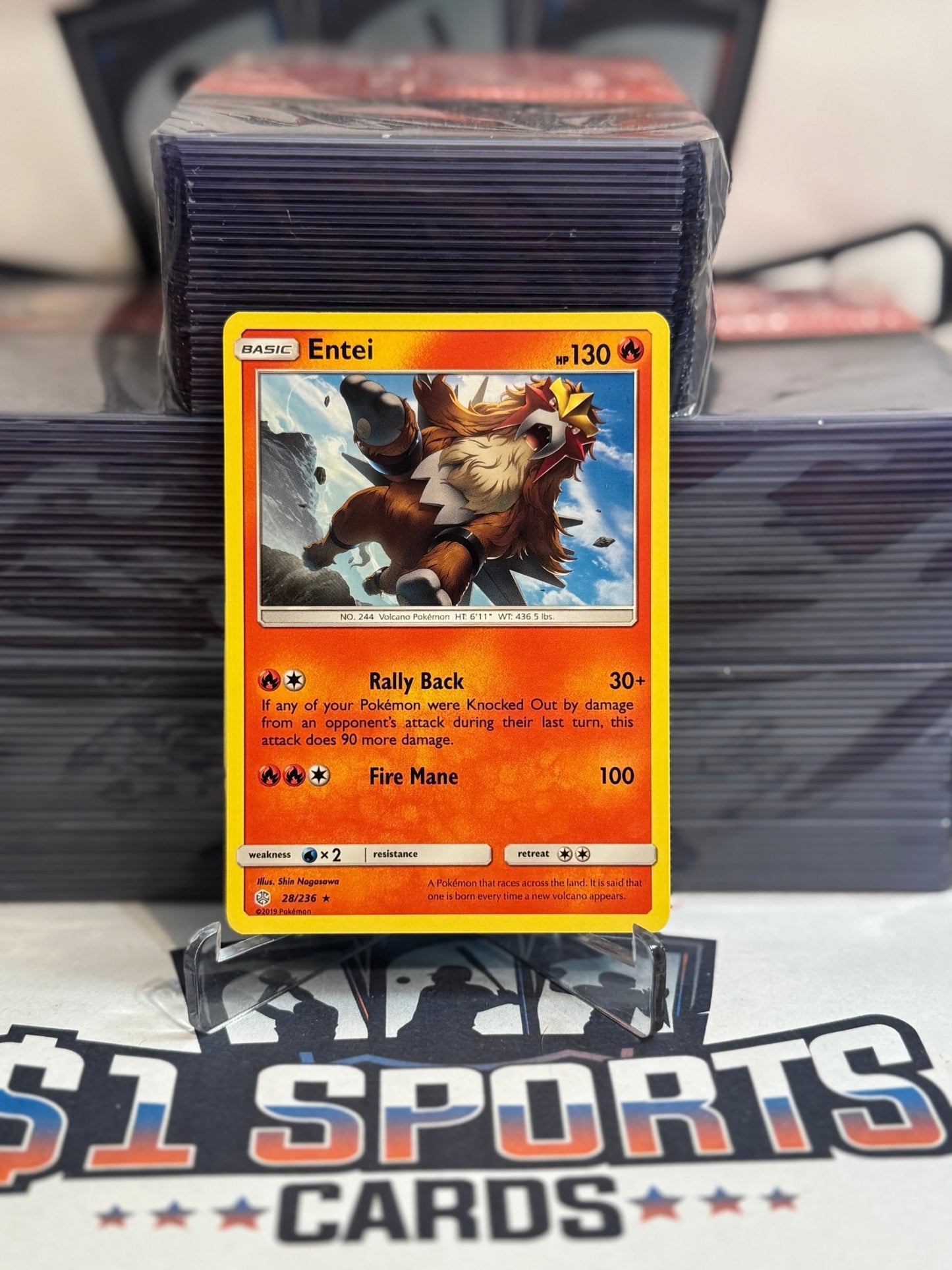 Pokemon TCG: Cosmic Eclipse - Entei (Rare) #28