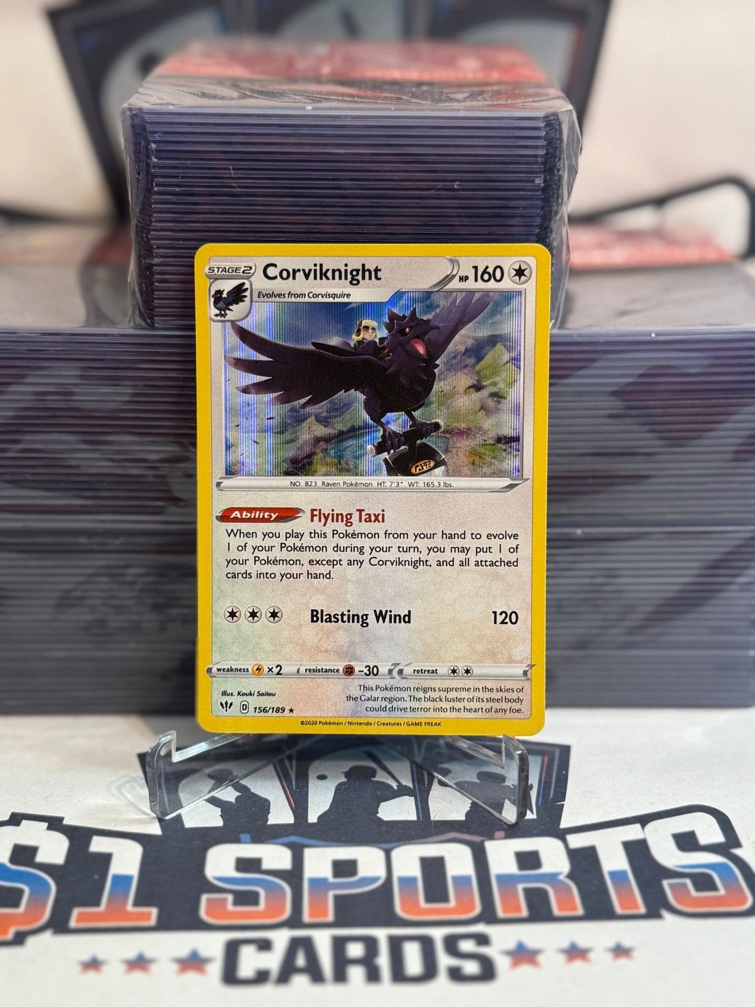 Pokemon TCG: Darkness Ablaze - Corviknight (Holo, Rare) #156