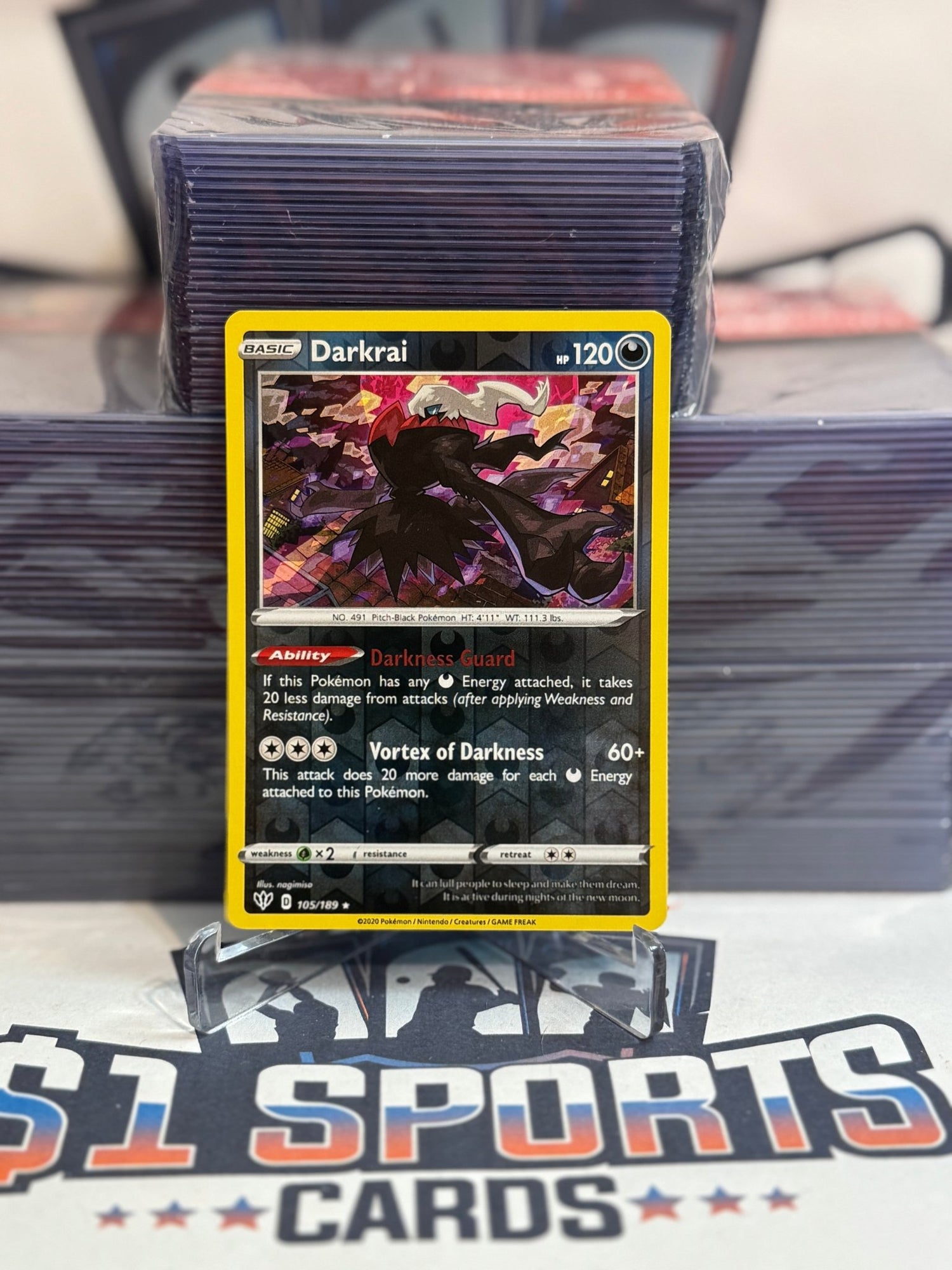 Pokemon TCG: Darkness Ablaze - Darkrai (Reverse Holo, Rare) #105