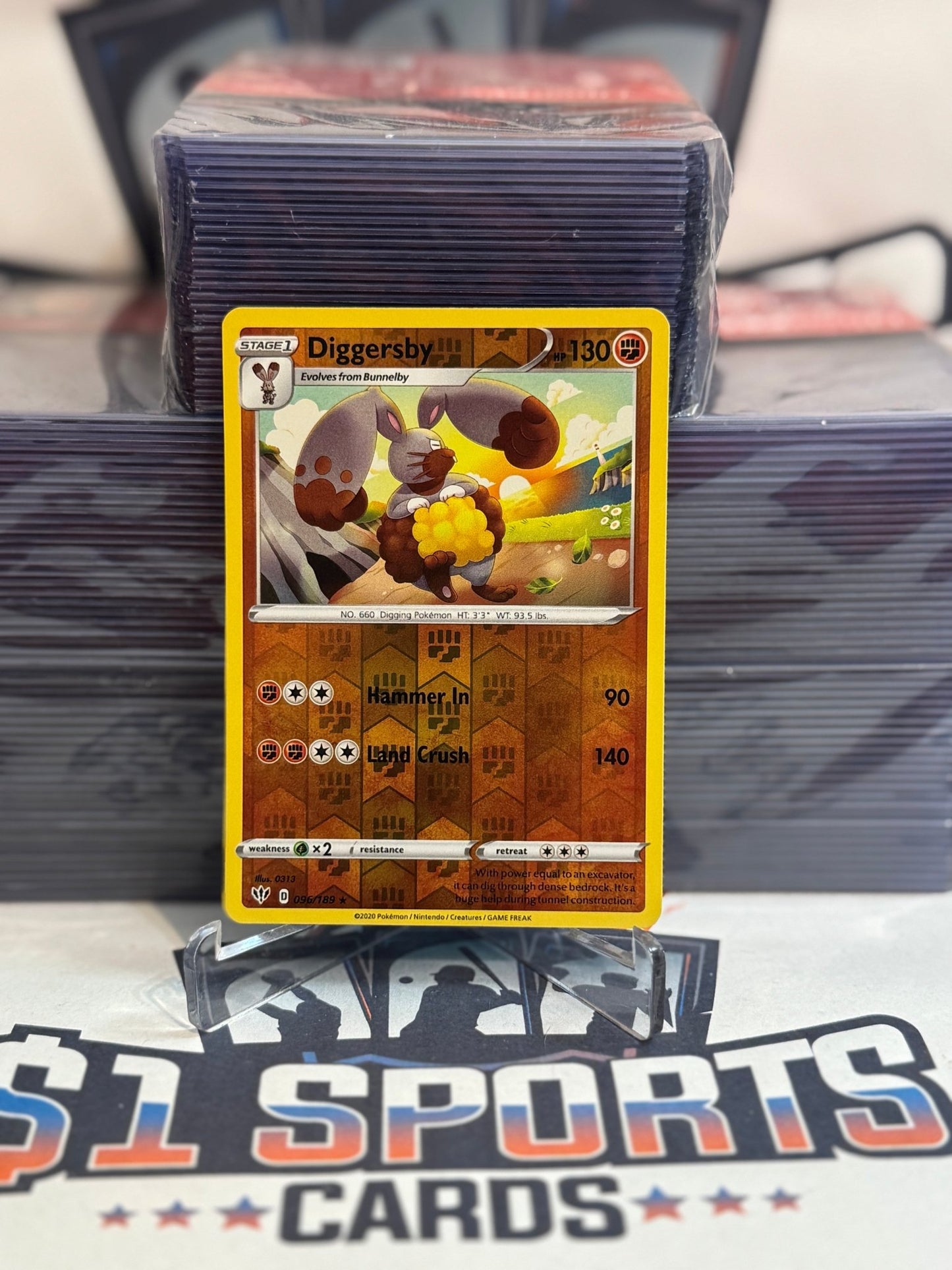 Pokemon TCG: Darkness Ablaze - Diggersby (Reverse Holo, Rare) #96