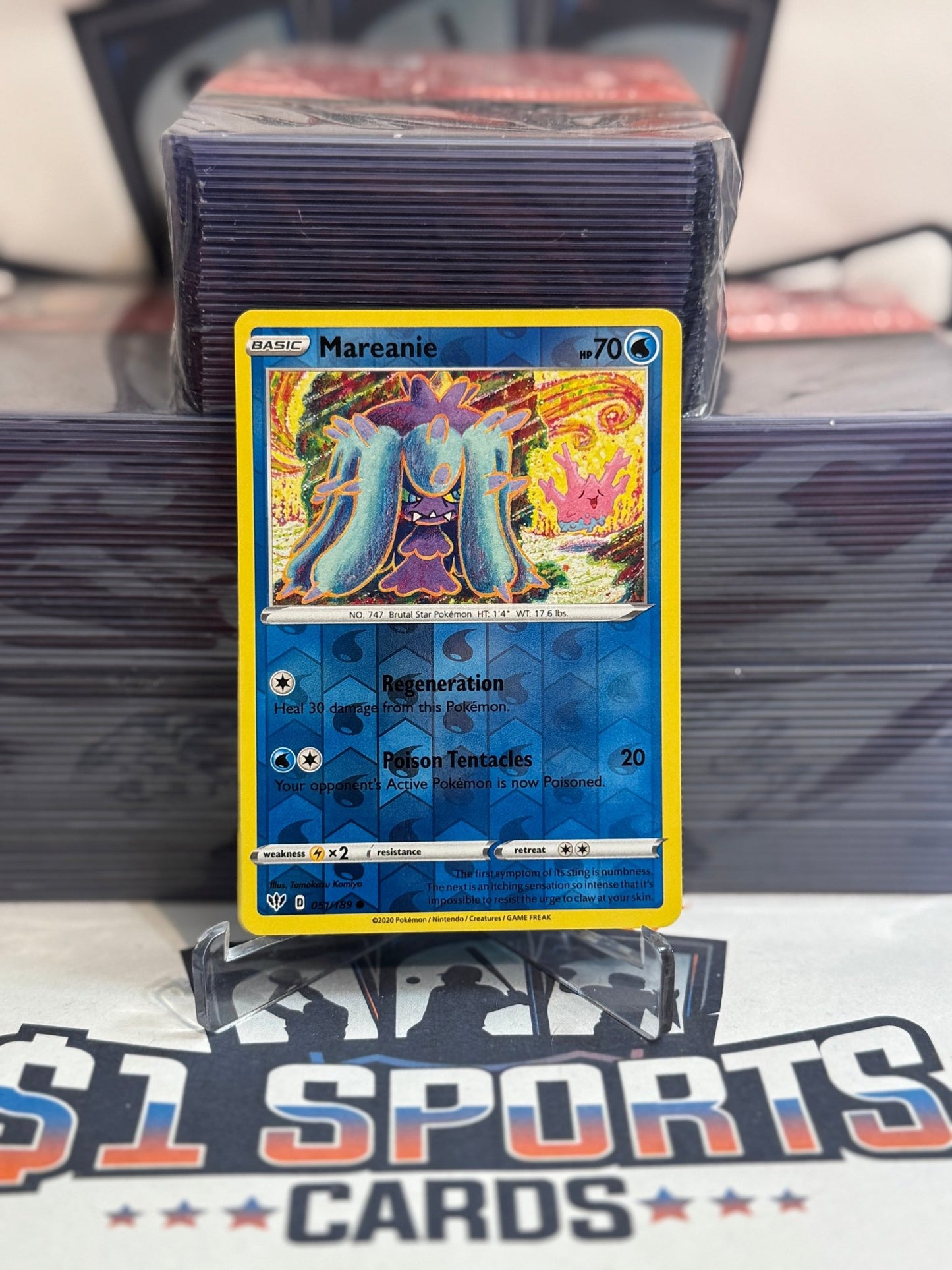 Pokemon TCG: Darkness Ablaze - Mareanie (Reverse Holo, Rare) #51