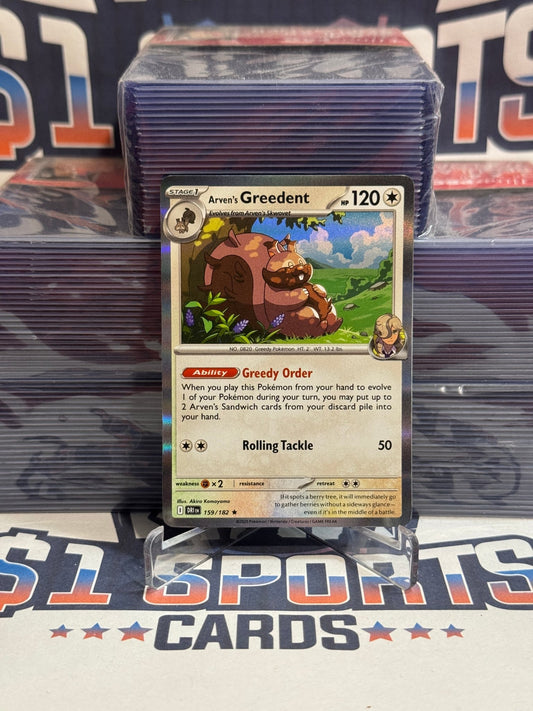 Pokemon TCG: Destined Rivals - Arven's Greedent (Holo, Rare) 159