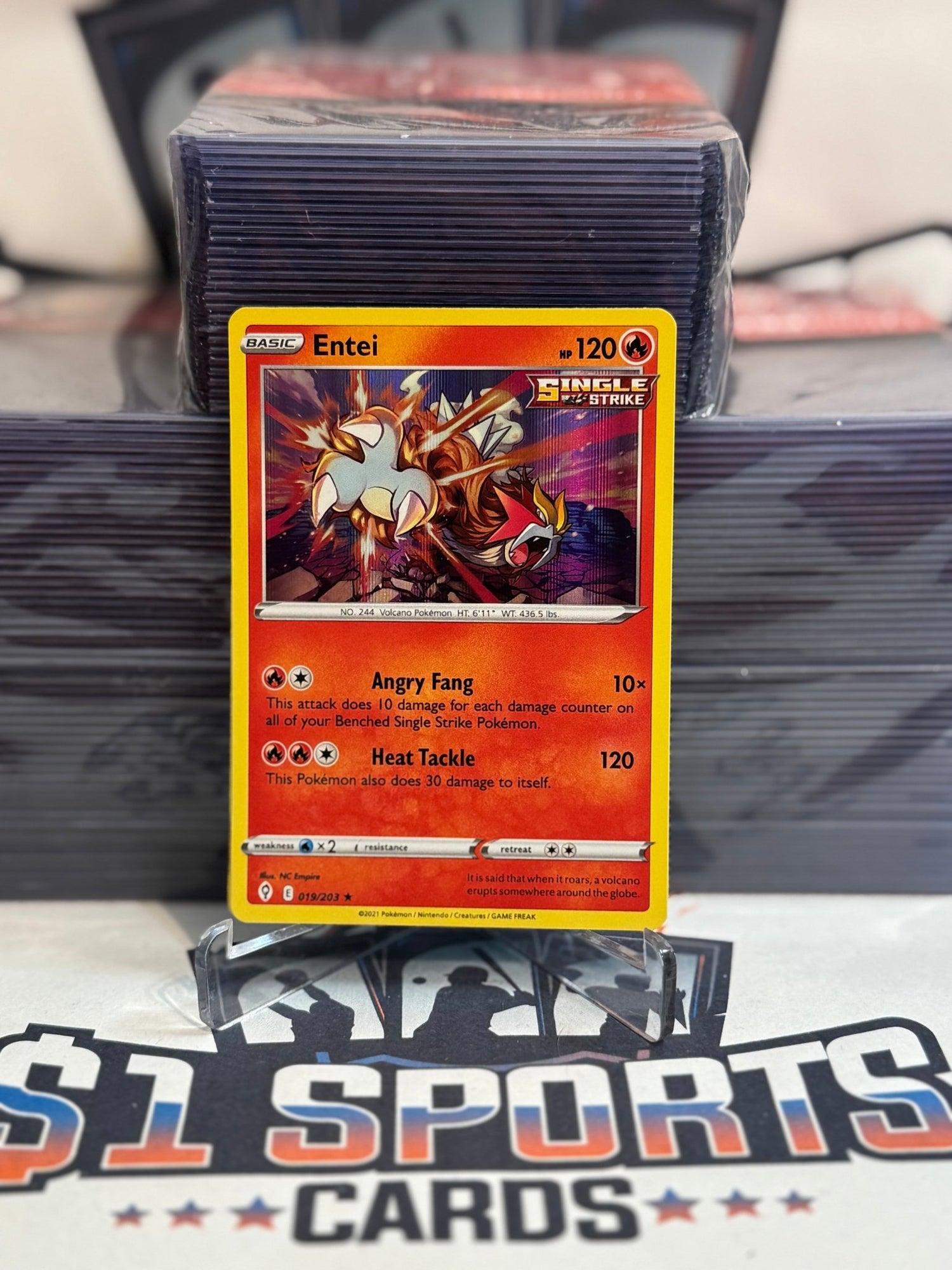 Pokemon TCG: Evolving Skies - Entei (Holo, Rare) #19