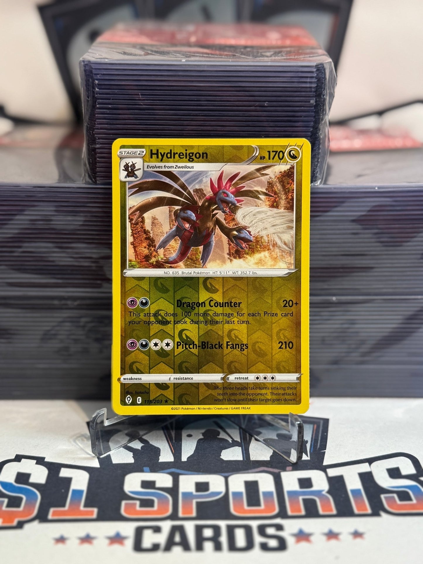 Pokemon TCG: Evolving Skies - Hydreigon (Reverse Holo, Rare) #115