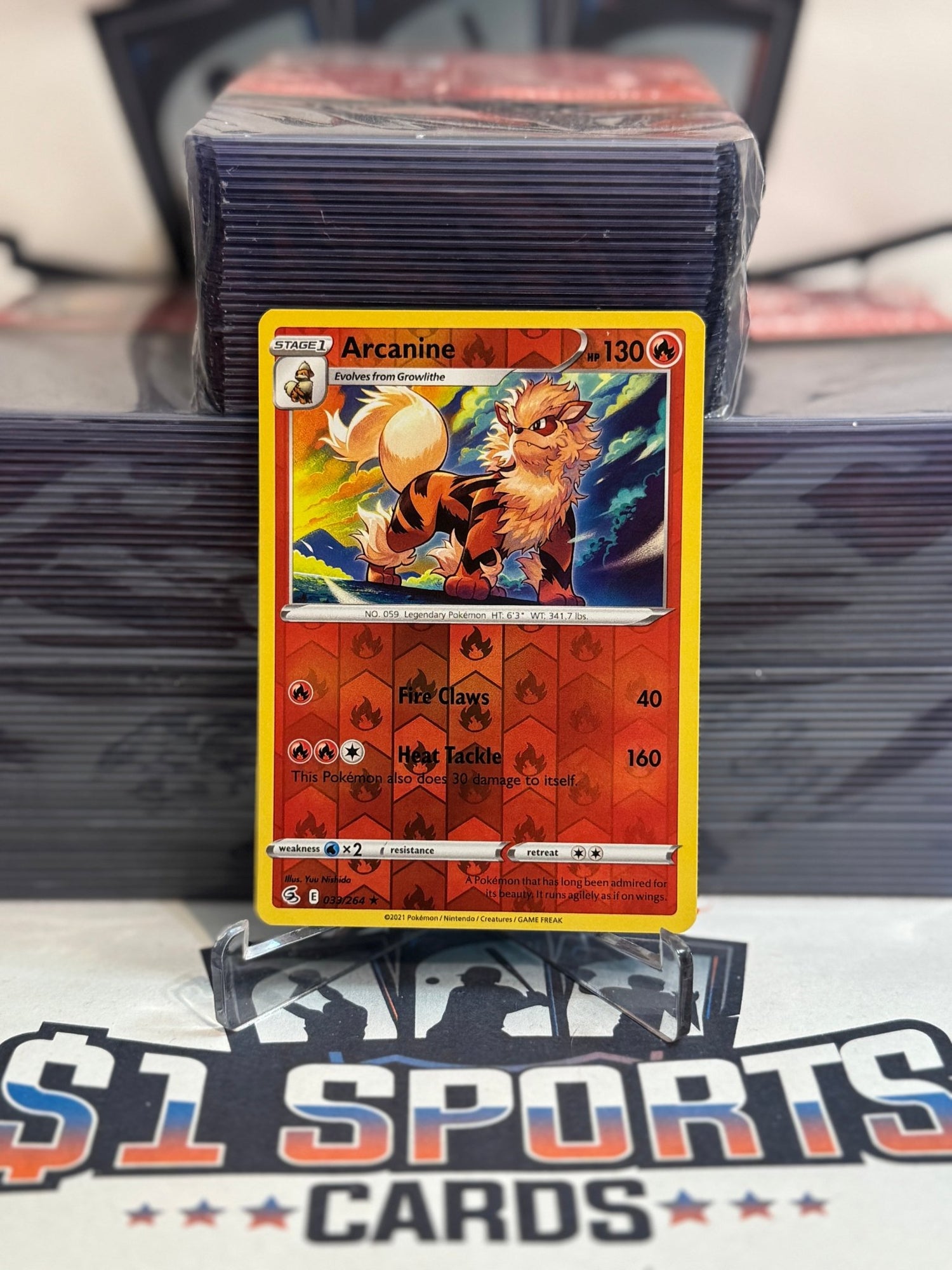 Pokemon TCG: Fusion Strike - Arcanine (Reverse Holo, Rare) #33