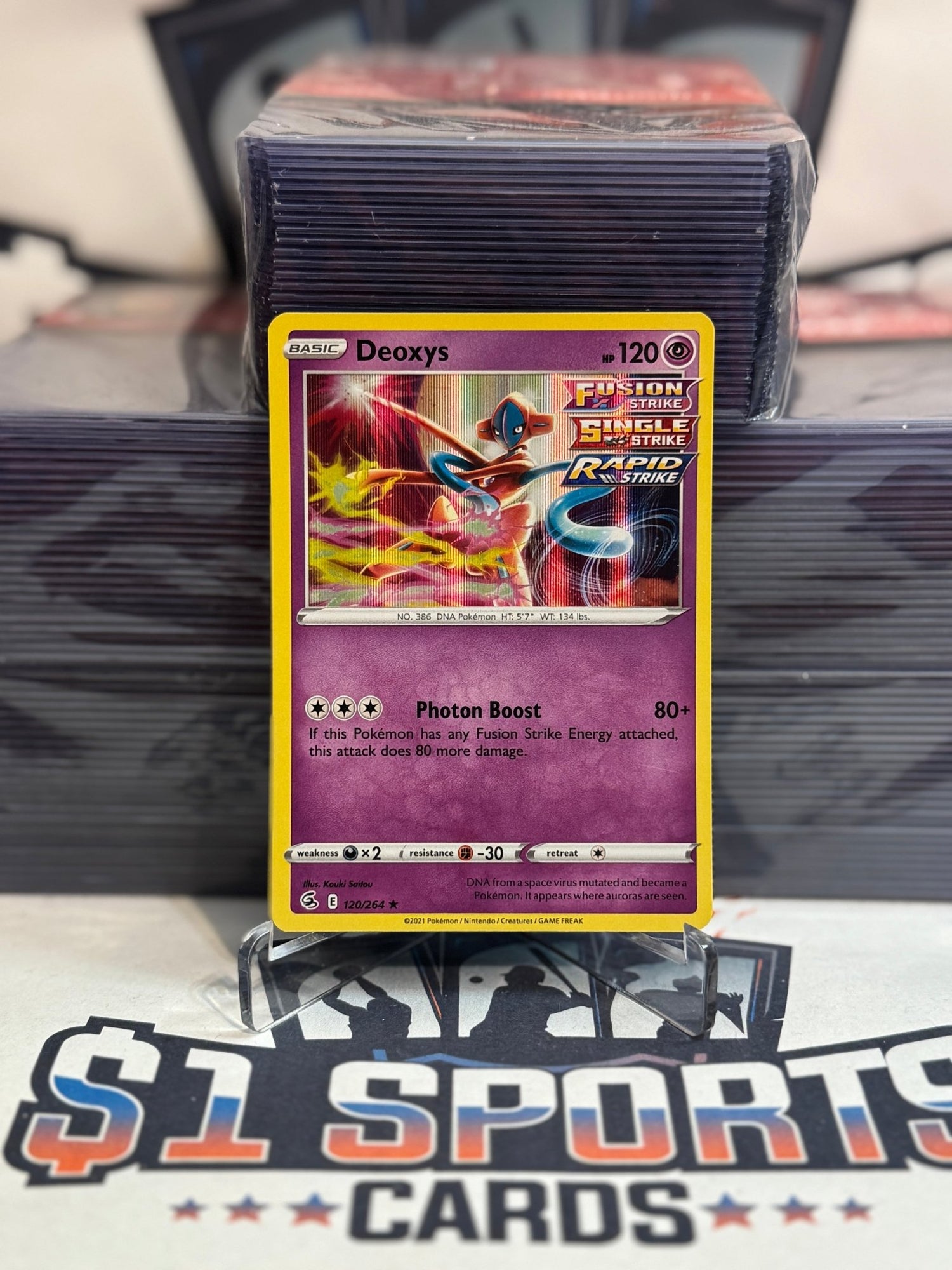 Pokemon TCG: Fusion Strike - Deoxys (Holo, Rare) #120 $1 Sports Cards Pokemon TCG: Fusion Strike - Deoxys (Holo, Rare) #120 $1 Sports Cards