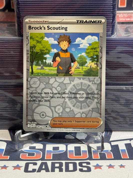 Pokemon TCG: Journey Together - Brock's Scouting (Reverse Holo, Uncommon) 146