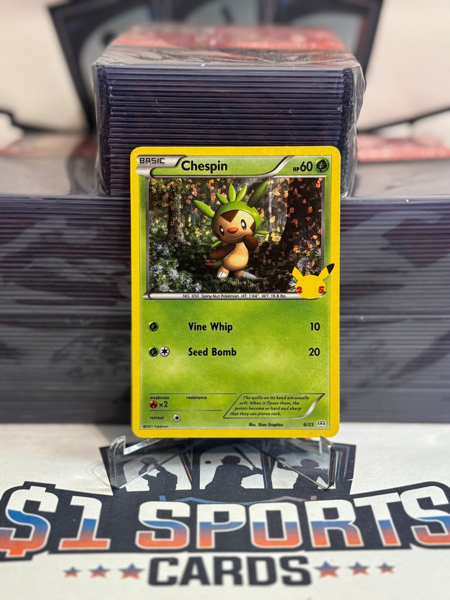 Pokemon TCG: McDonald's - Chespin (Holo) #6 $1 Sports Cards Pokemon TCG: McDonald's - Chespin (Holo) #6 $1 Sports Cards