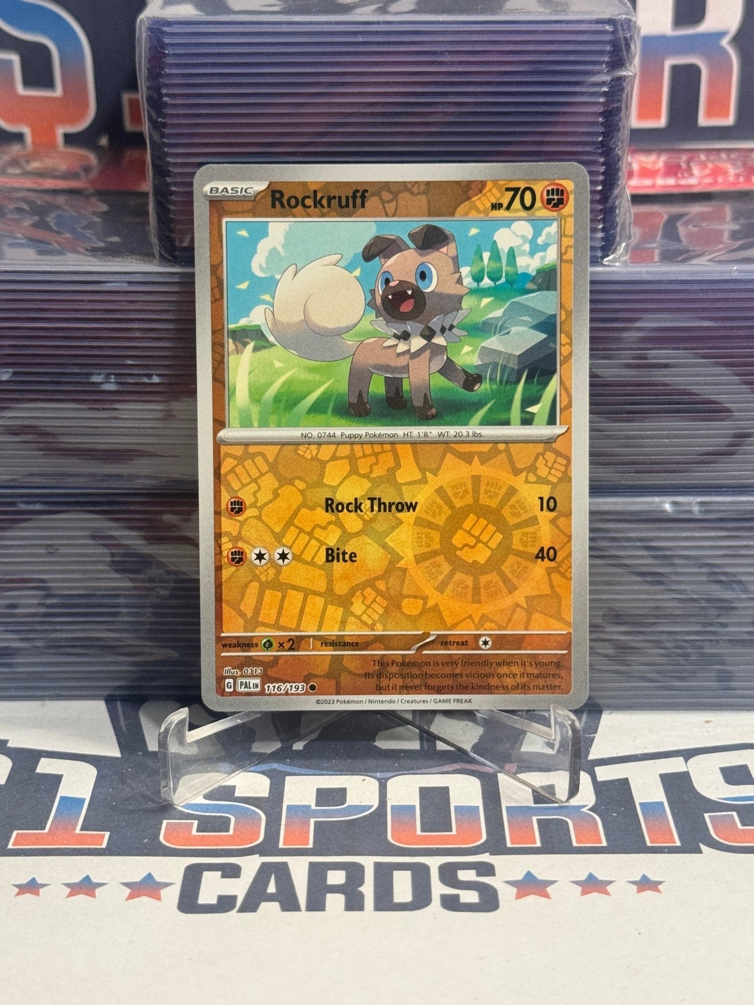 Pokemon TCG: Paldea Evolved - Rockruff (Reverse Holo, Rare) 116
