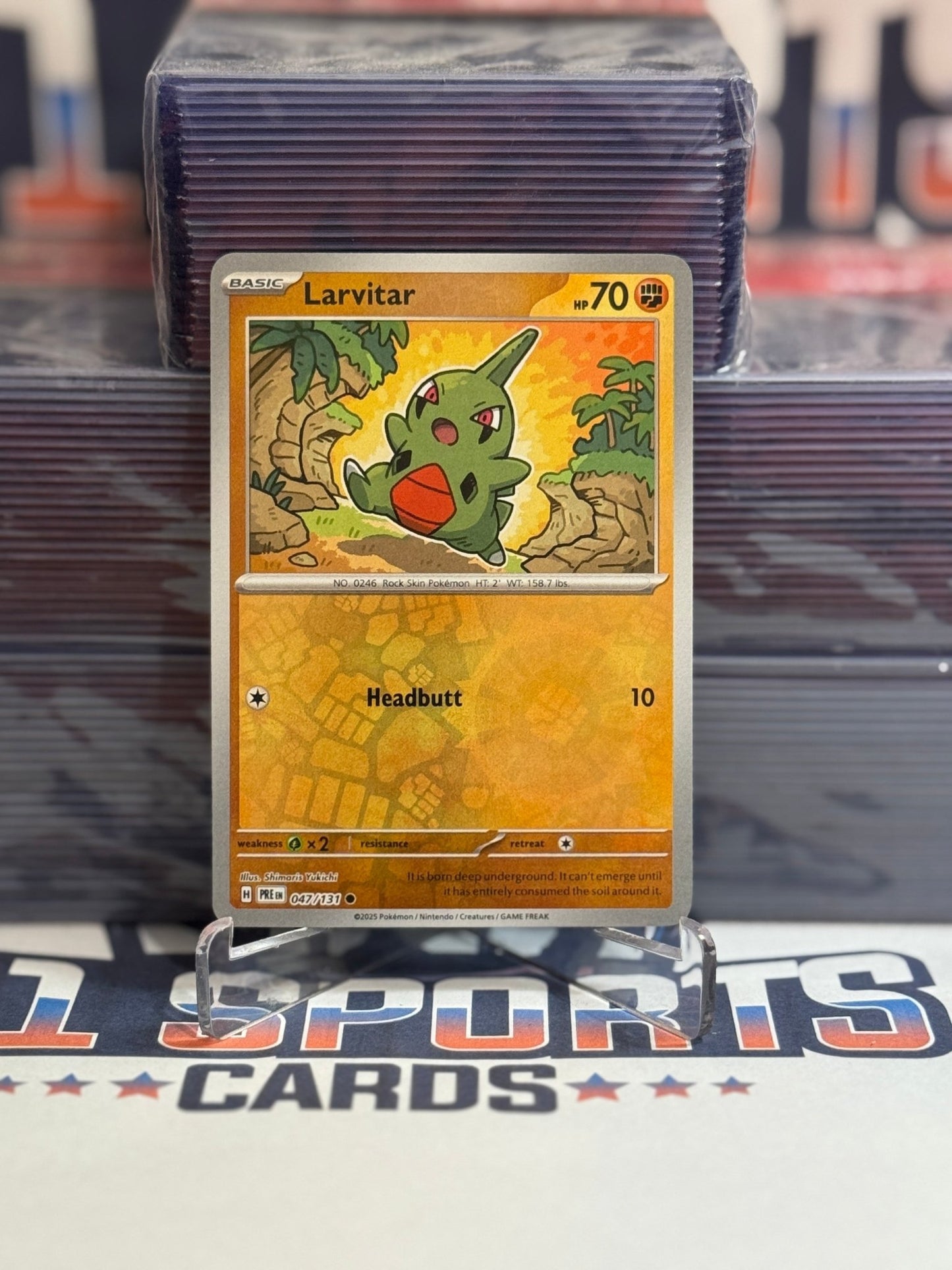 Pokemon TCG: Prismatic Evolutions - Larvitar (Reverse Holo, Common) #47