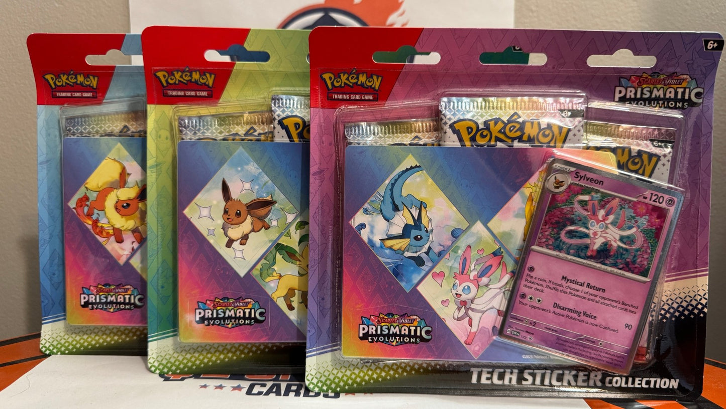 Pokemon TCG: Prismatic Evolutions - Leafeon, Sylveon, Glaceon Tech Sticker Collection (Set of 3)