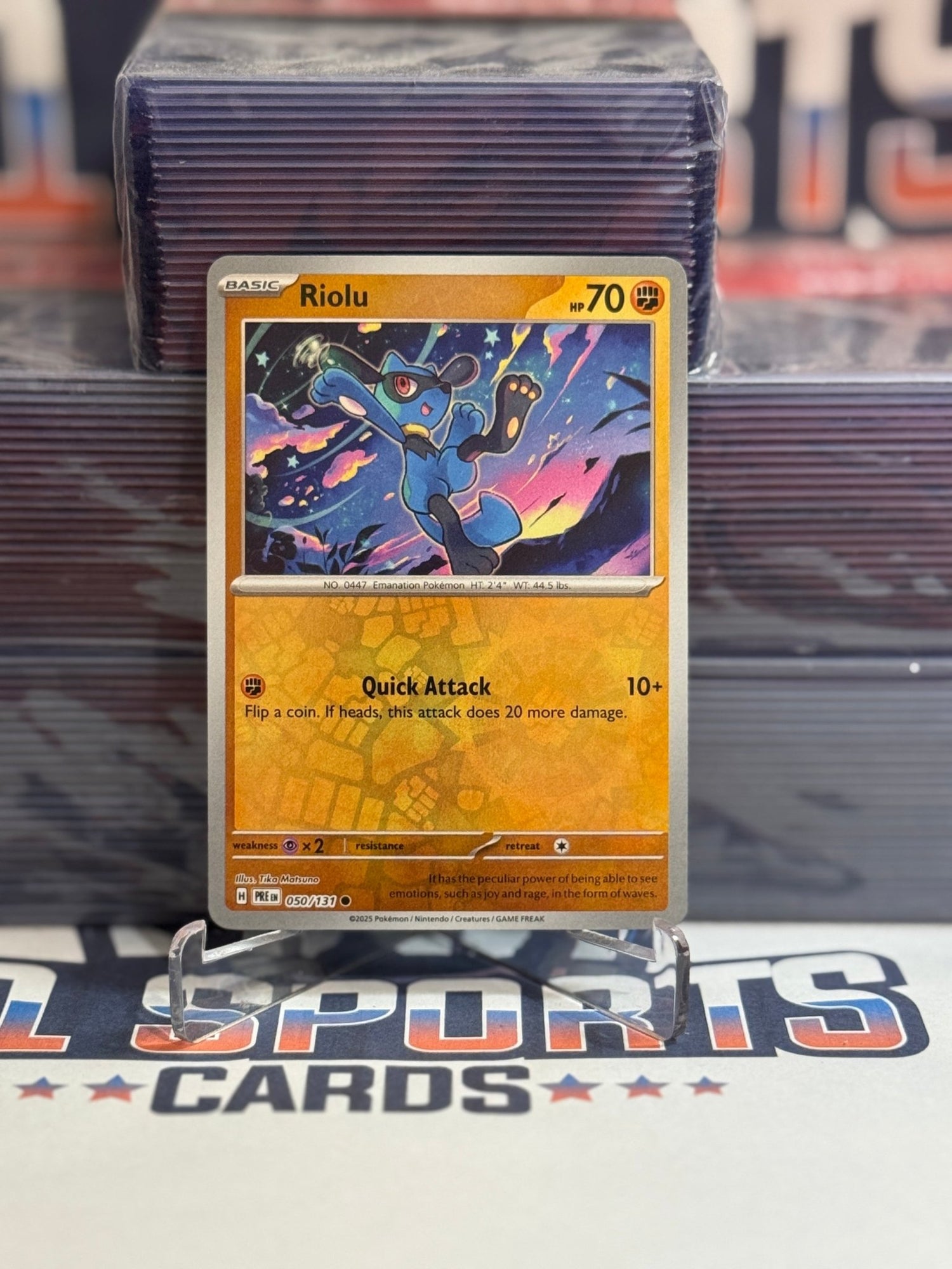 Pokemon TCG: Prismatic Evolutions - Riolu (Reverse Holo, Common) #50