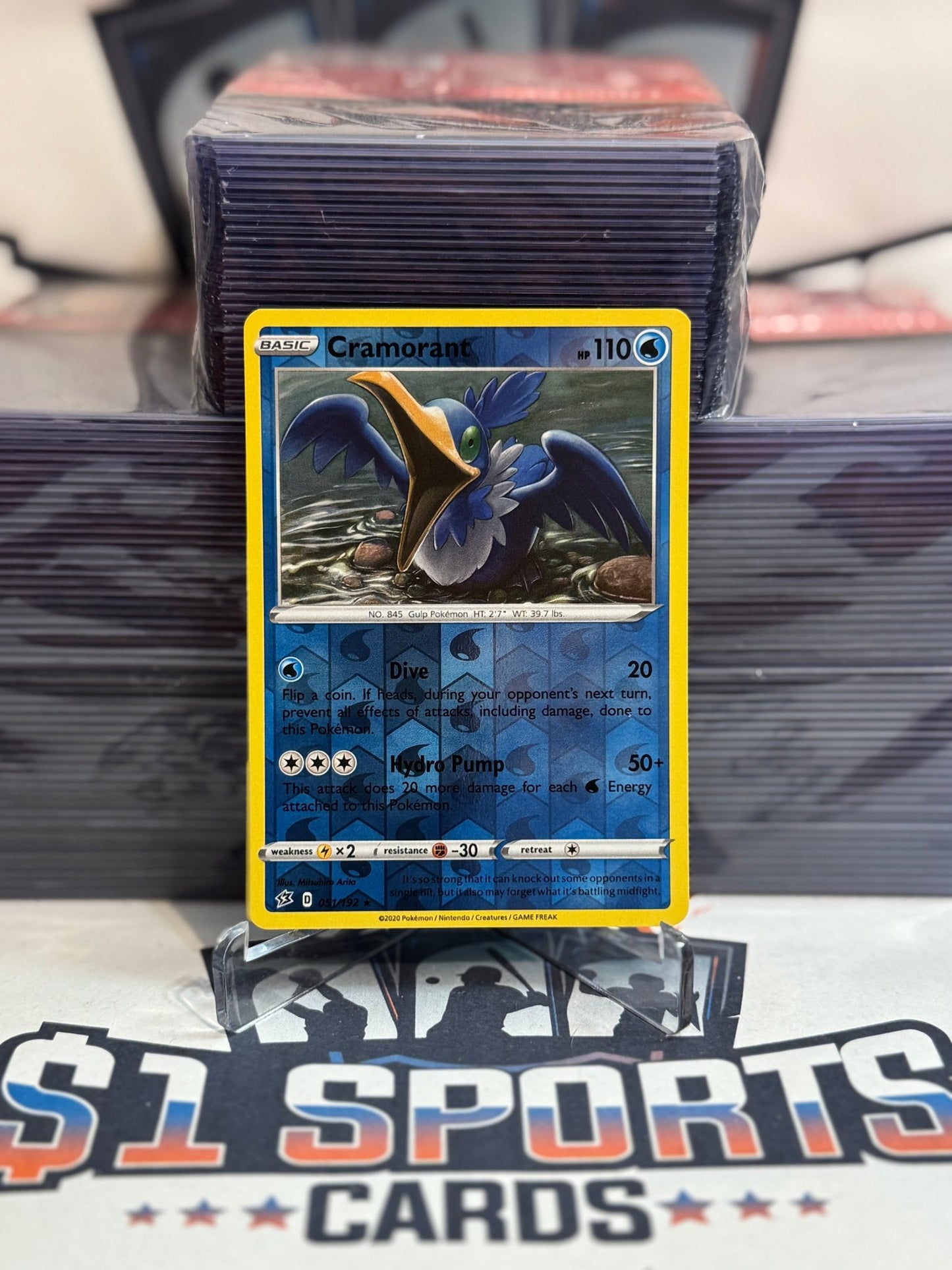 Pokemon TCG: Rebel Clash - Cramorant (Reverse Holo, Rare) #51