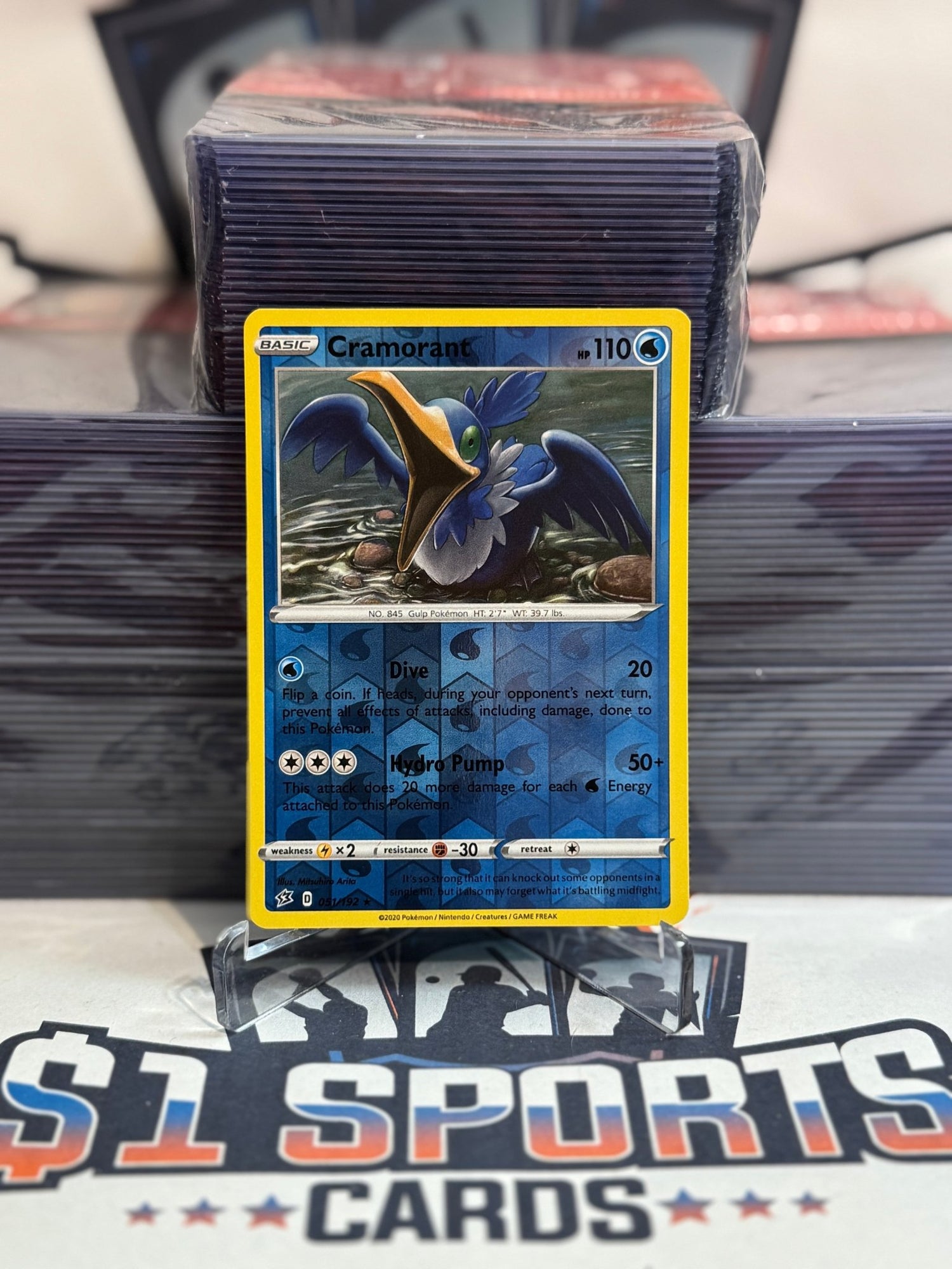 Pokemon TCG: Rebel Clash - Cramorant (Reverse Holo, Rare) #51 $1 Sports Cards Pokemon TCG: Rebel Clash - Cramorant (Reverse Holo, Rare) #51 $1 Sports Cards