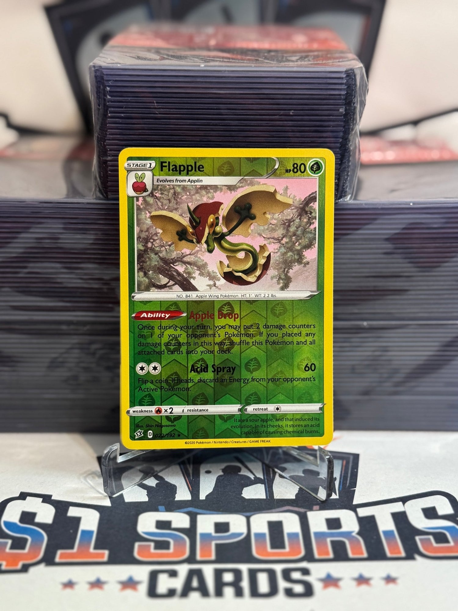 Pokemon TCG: Rebel Clash - Flapple (Reverse Holo, Rare) #22