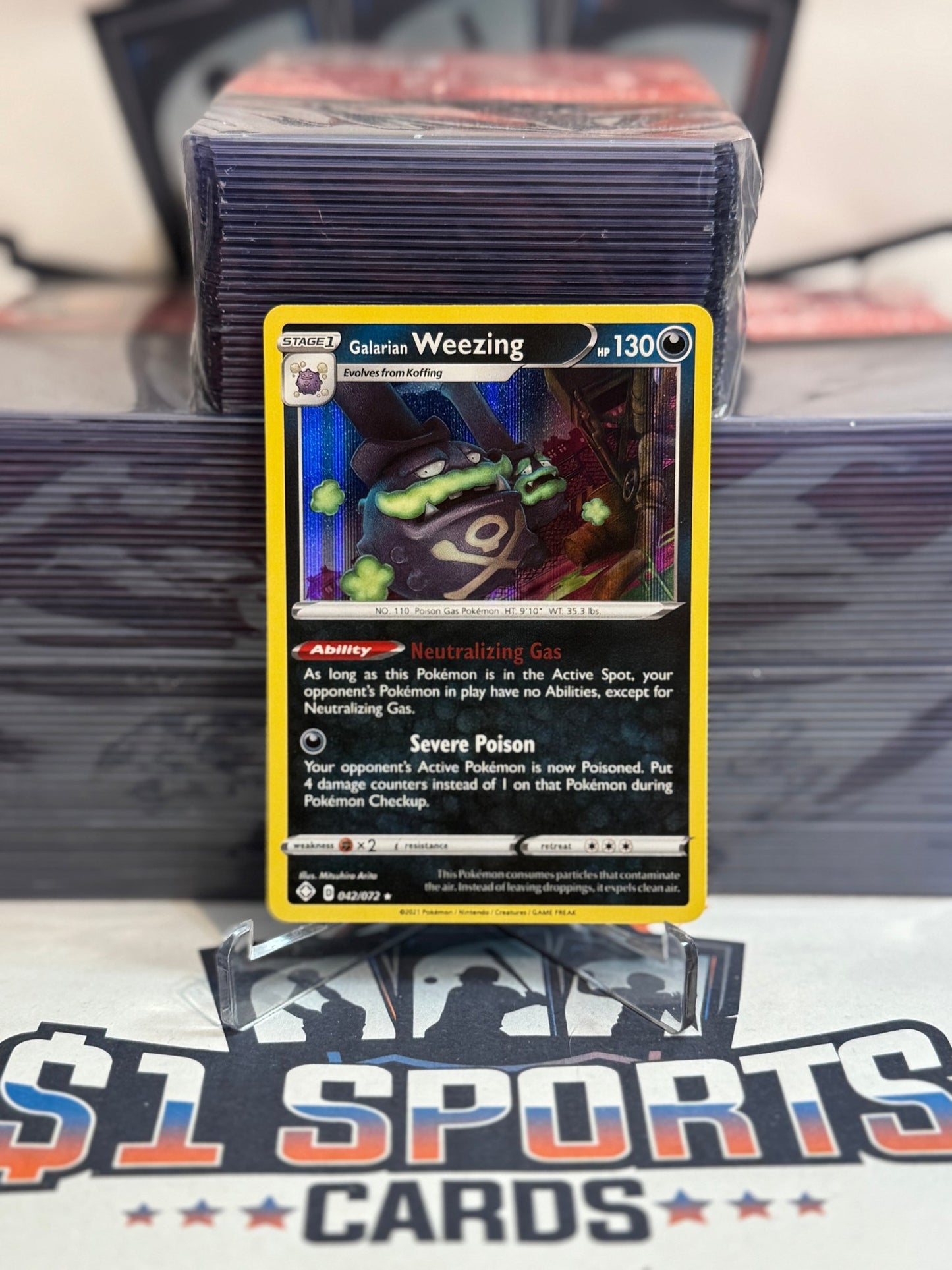 Pokemon TCG: Shining Fates - Galarian Weezing (Holo, Rare) #42