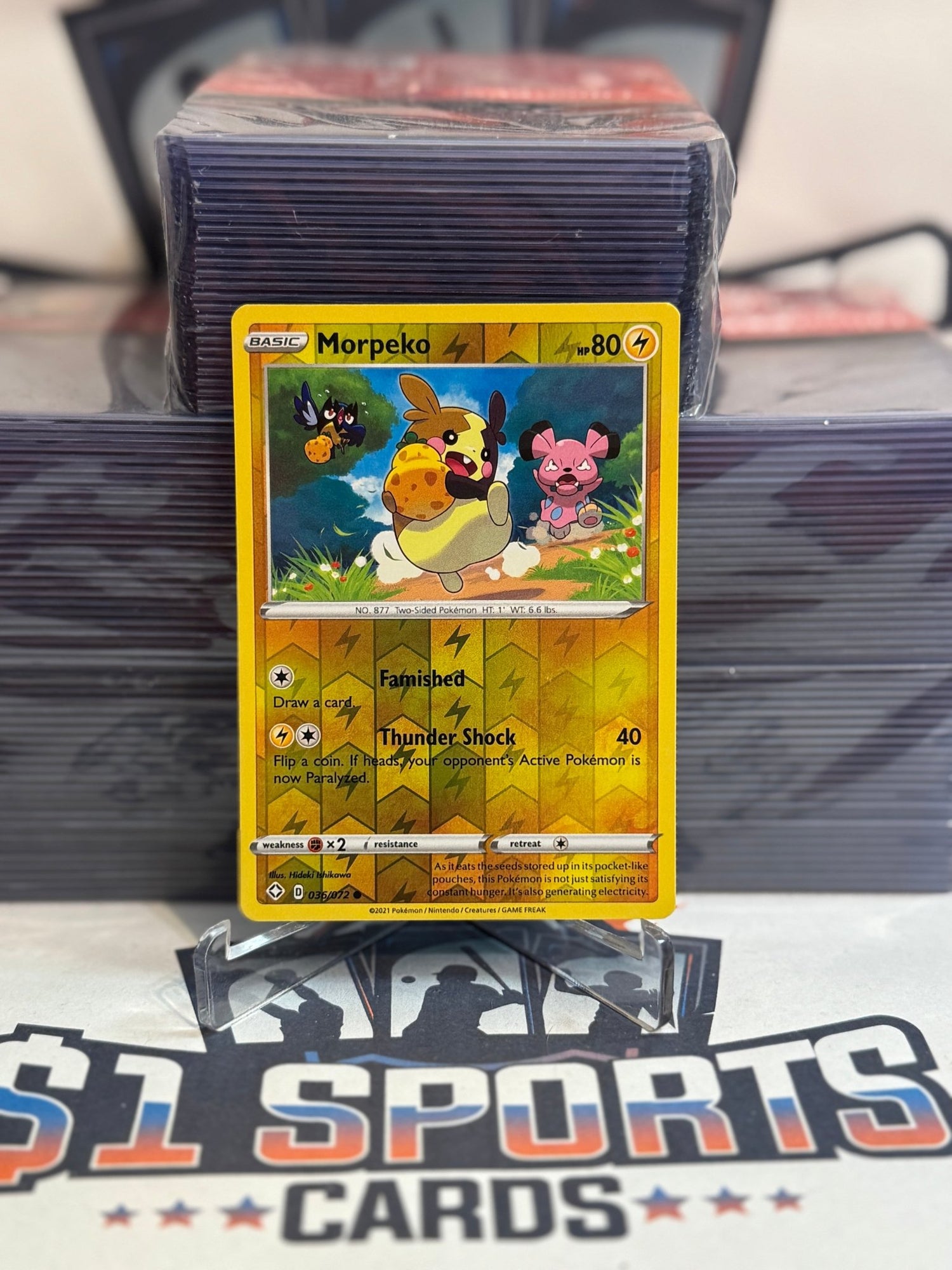 Pokemon TCG: Shining Fates - Morpeko (Reverse Holo, Rare) #36 $1 Sports Cards Pokemon TCG: Shining Fates - Morpeko (Reverse Holo, Rare) #36 $1 Sports Cards