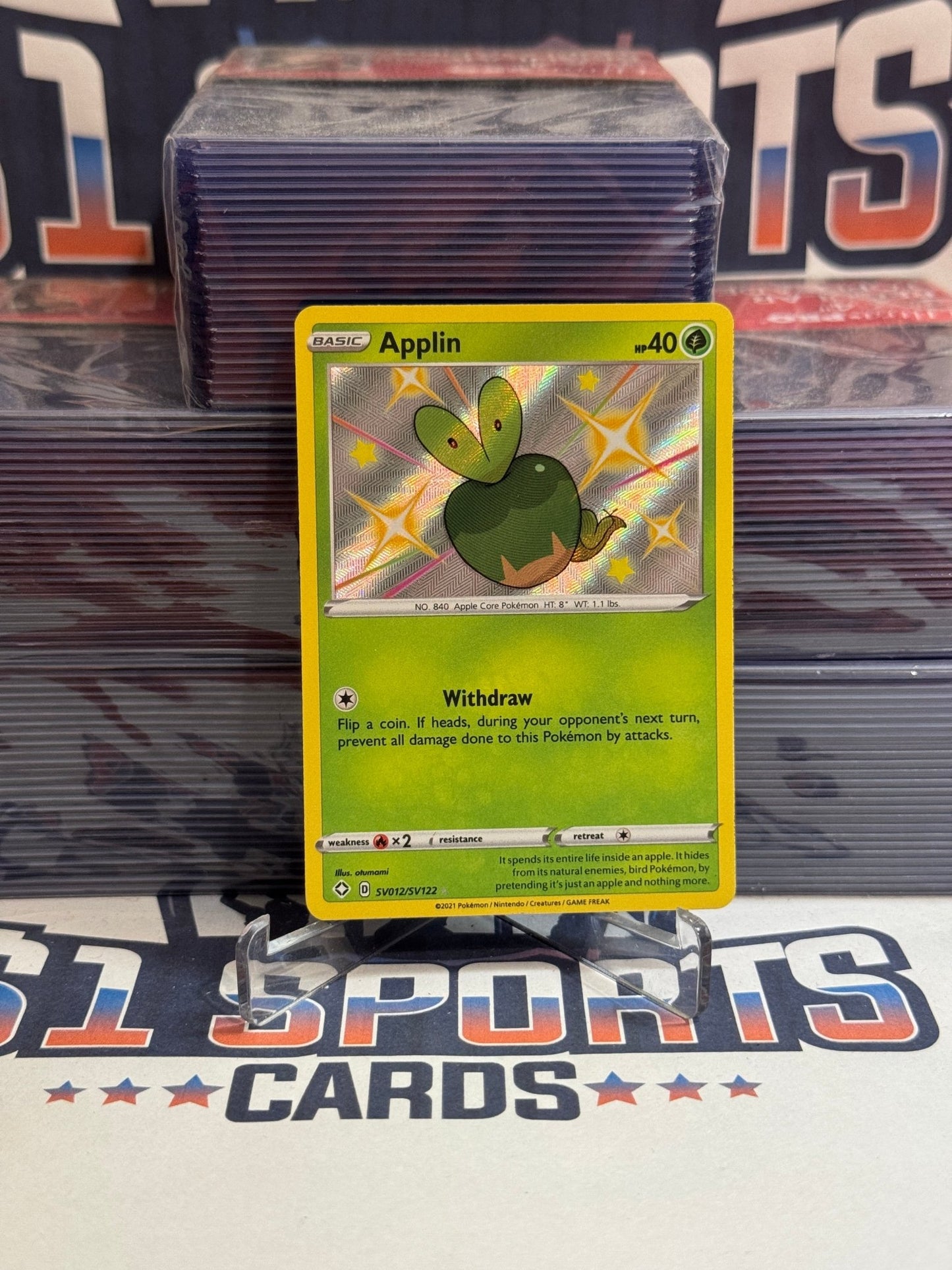 Pokemon TCG: Shining Fates: Shiny Vault - Applin (Shiny Holo Rare) #SV012