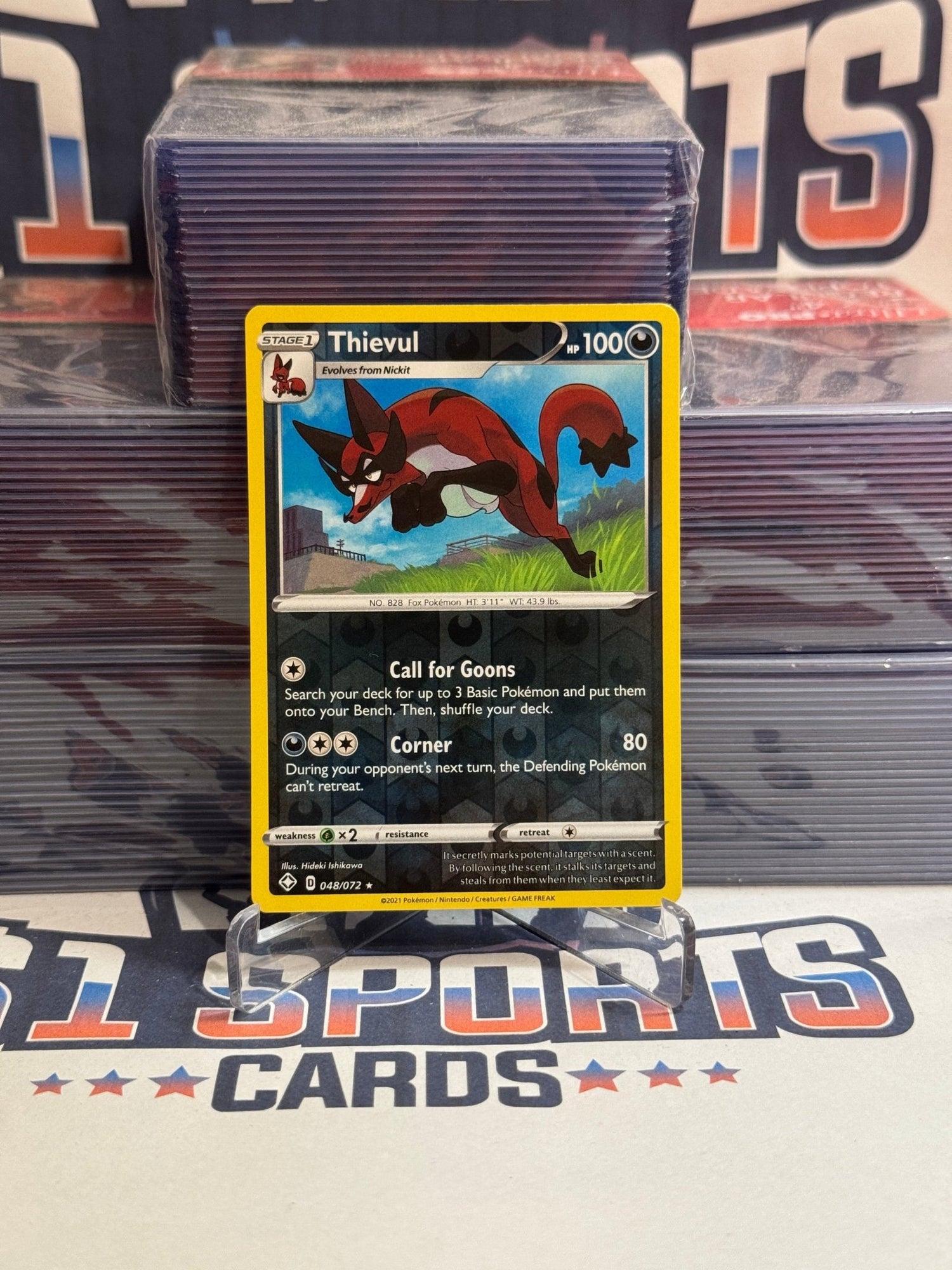 Pokemon TCG: Shining Fates - Thievul (Reverse Holo, Rare) #48