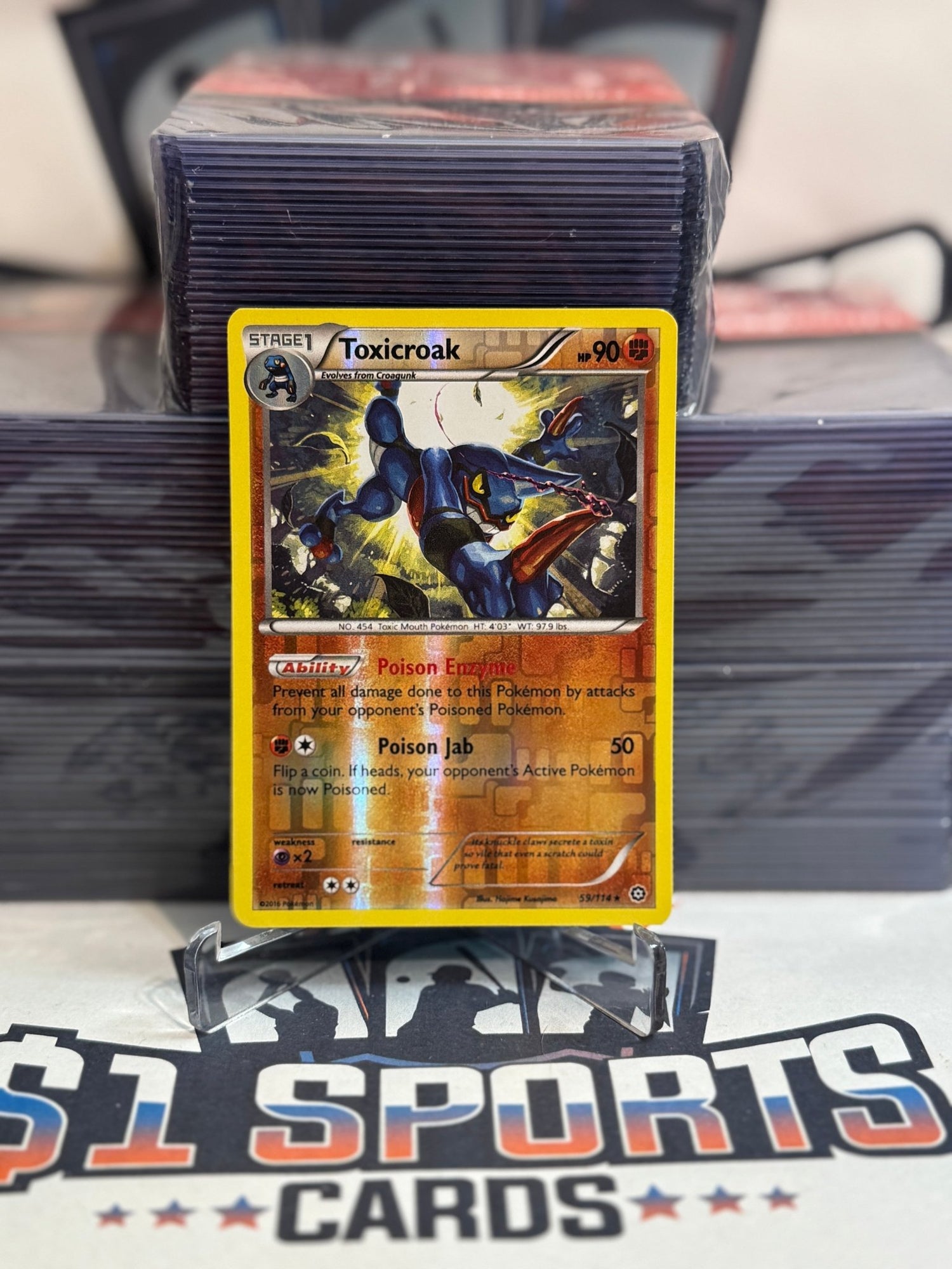 Pokemon TCG: Steam Siege - Toxicroak (Reverse Holo, Rare) #59