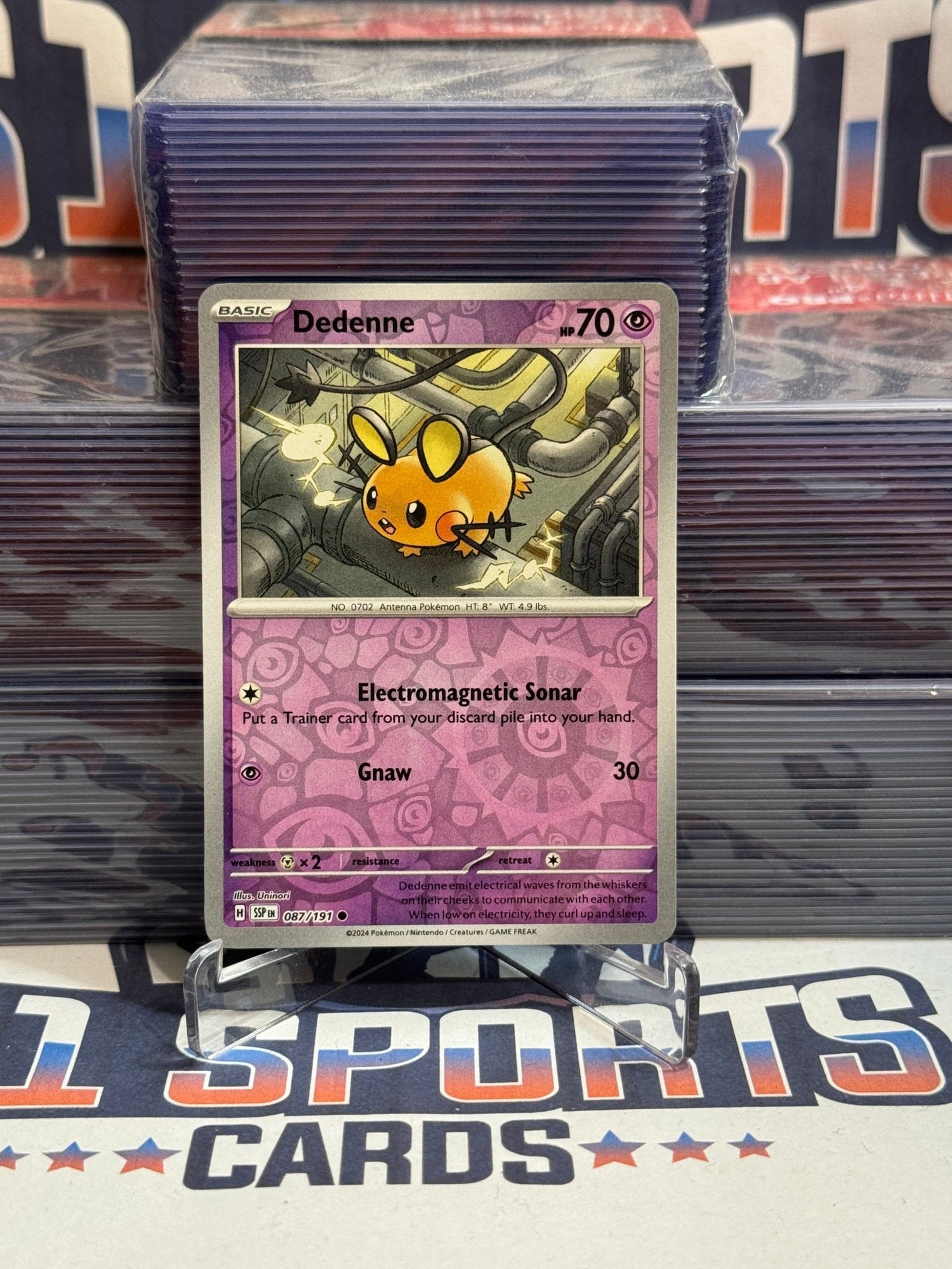 Pokemon TCG: Surging Sparks - Dedenne (Reverse Holo, Common) #87