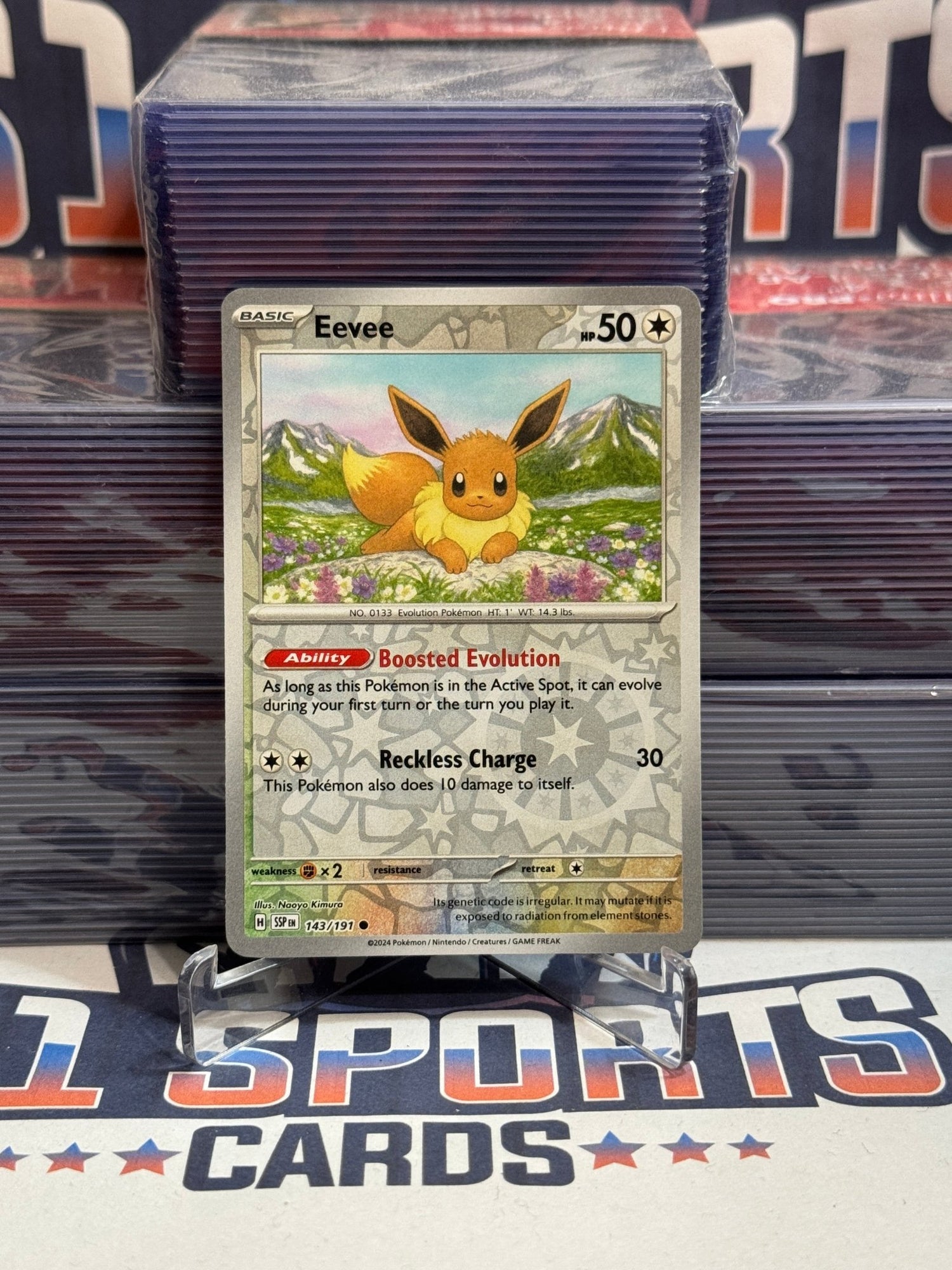 Pokemon TCG: Surging Sparks - Eevee (Reverse Holo, Common) #143