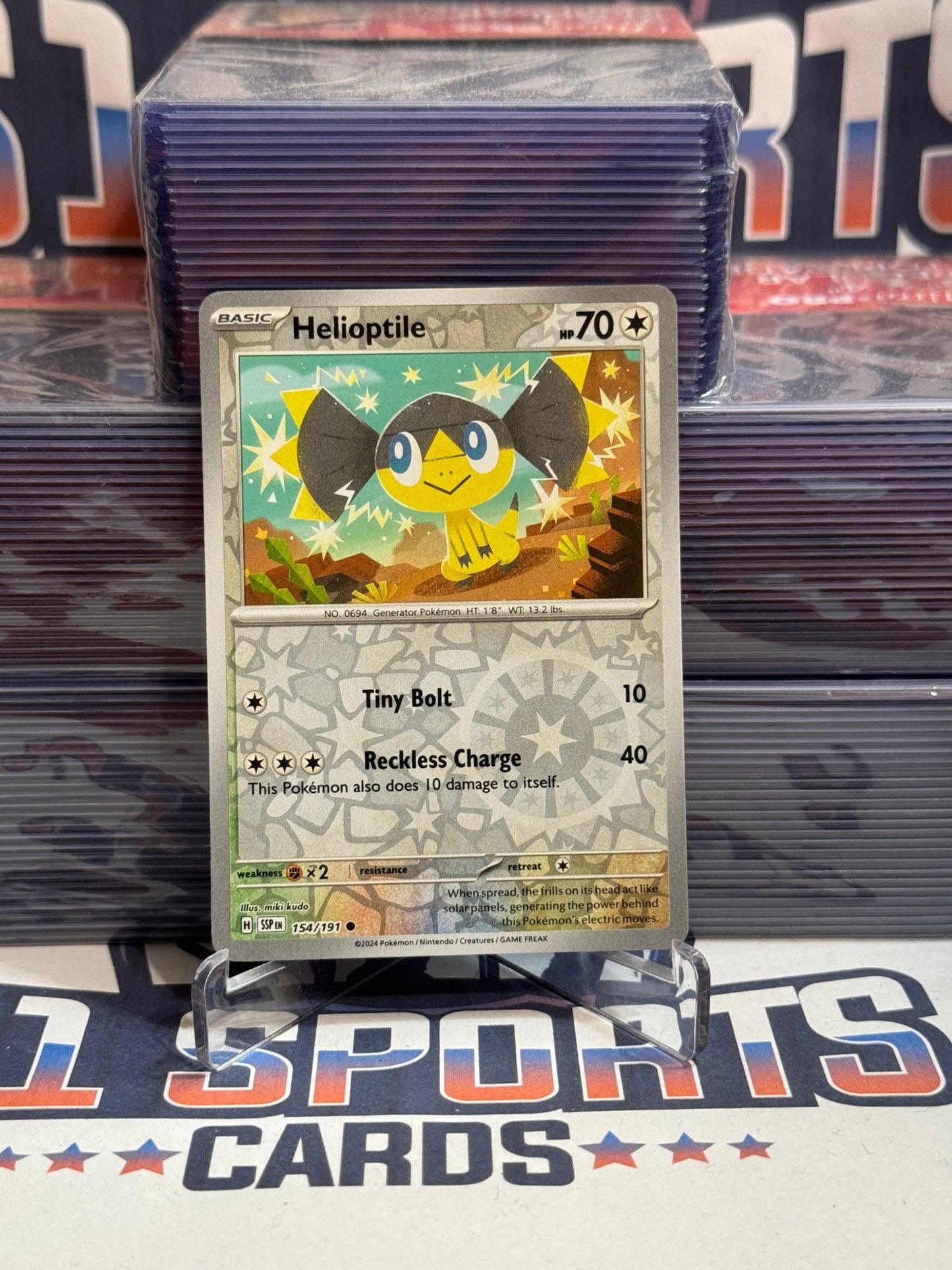 Pokemon TCG: Surging Sparks - Helioptile (Reverse Holo, Common) #154