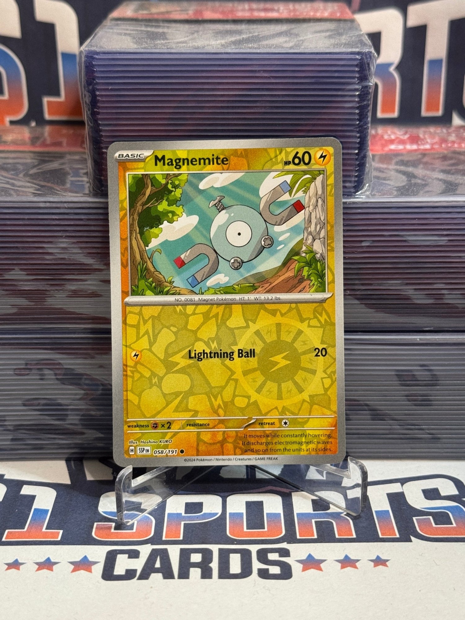 Pokemon TCG: Surging Sparks - Magnemite (Reverse Holo, Common) #58