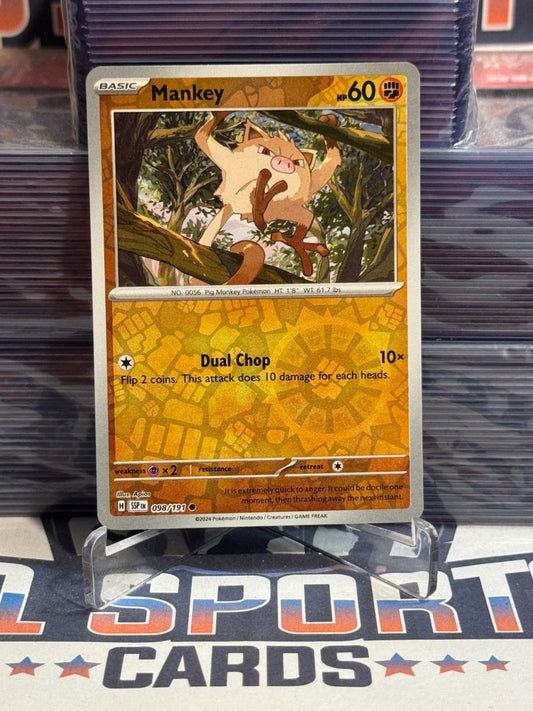 Pokemon TCG: Surging Sparks - Mankey (Reverse Holo, Common) 98