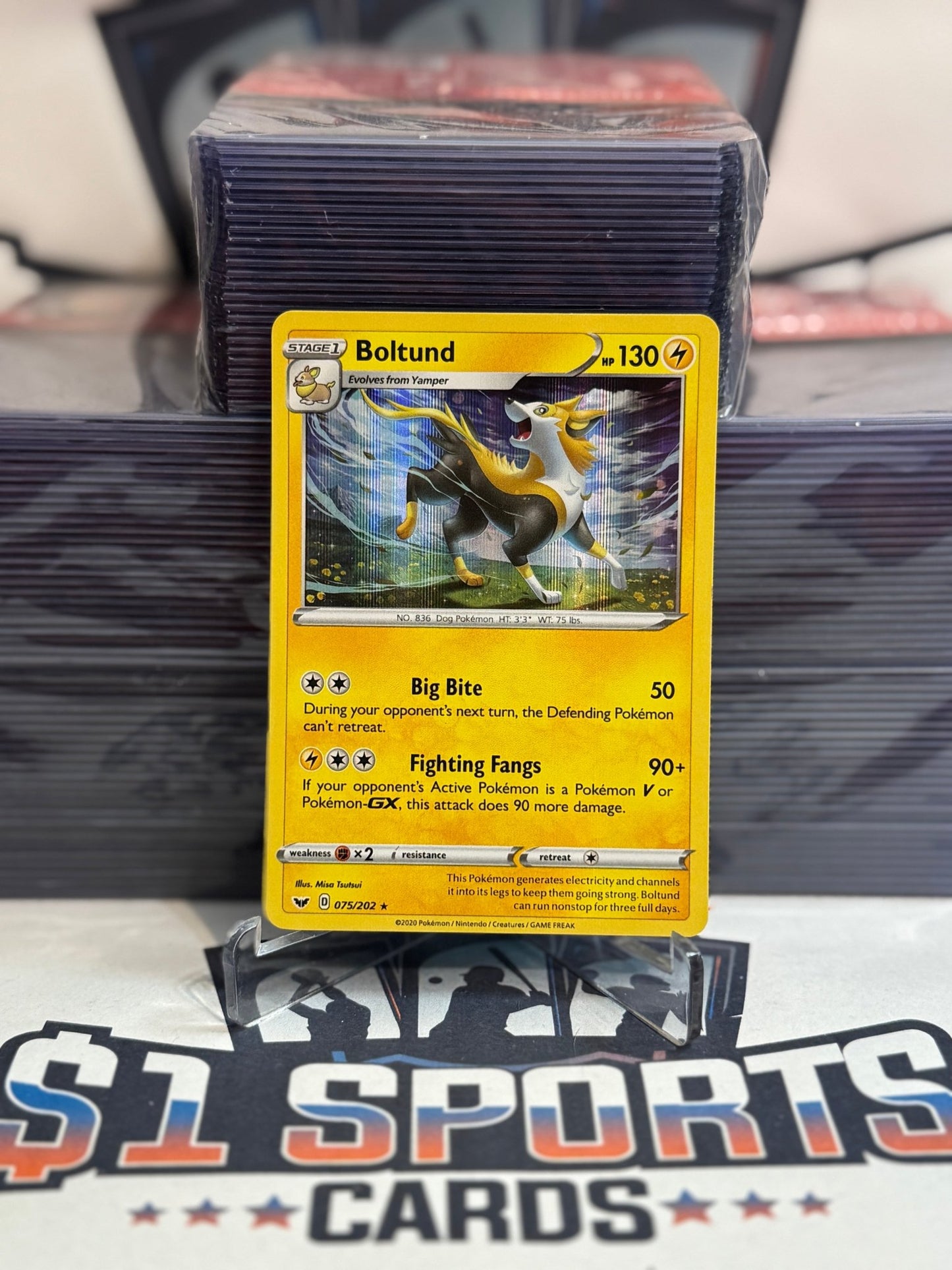 Pokemon TCG: Sword & Shield - Boltund (Holo, Rare) #75