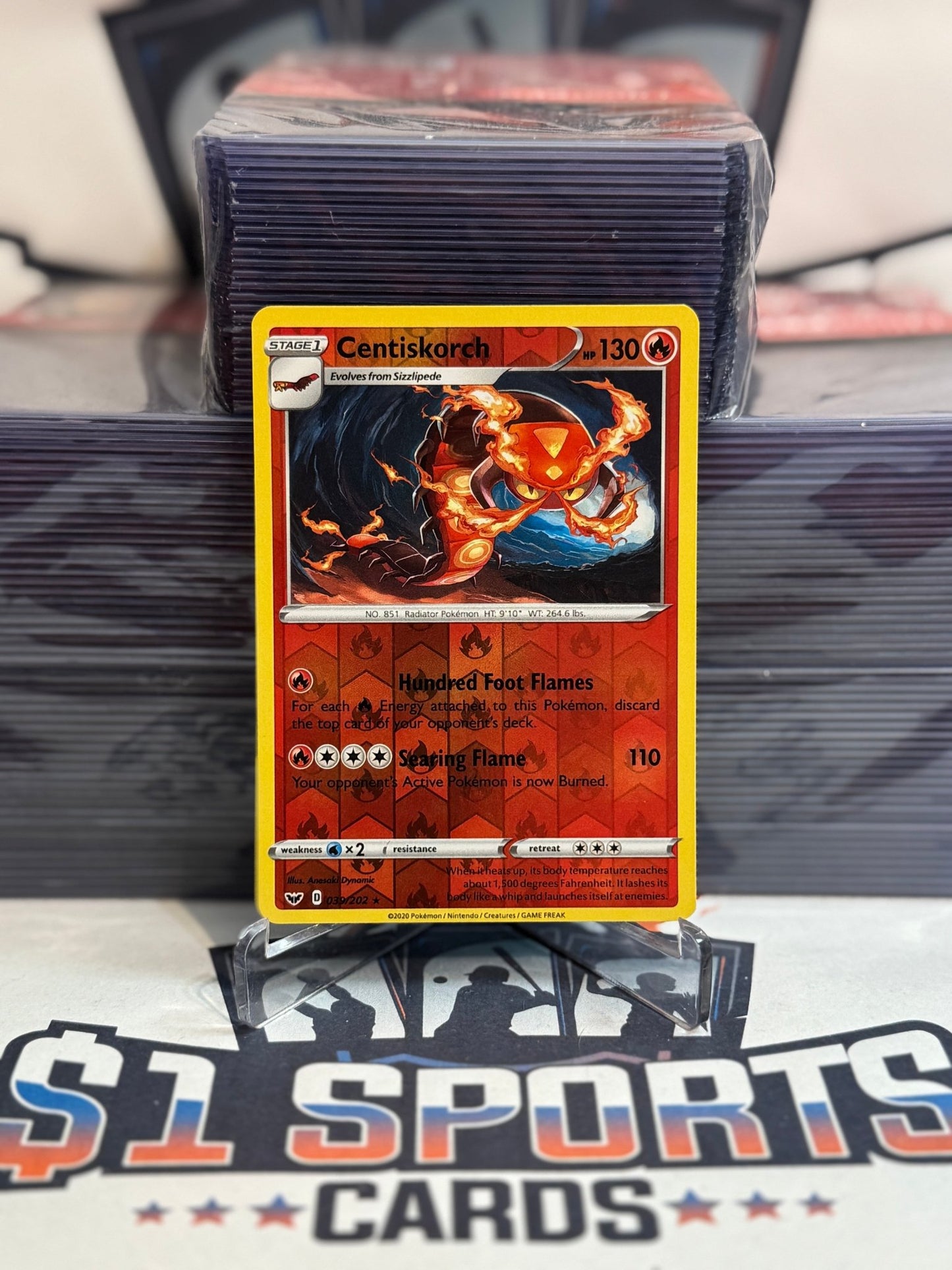 Pokemon TCG: Sword & Shield - Centiskorch (Reverse Holo, Rare) #39