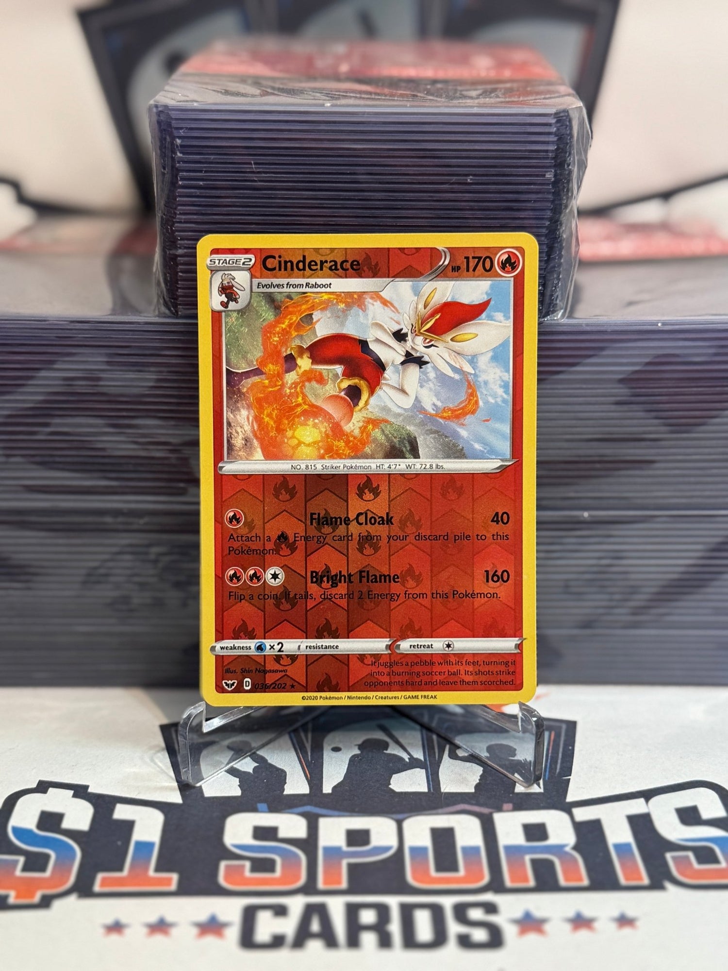 Pokemon TCG: Sword & Shield - Cinderace (Reverse Holo, Rare) #35