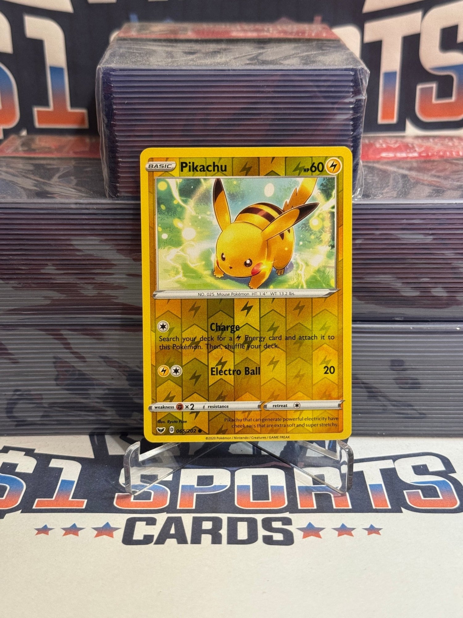 Pokemon TCG: Sword & Shield - Pukachu (Reverse Holo, Common) #65