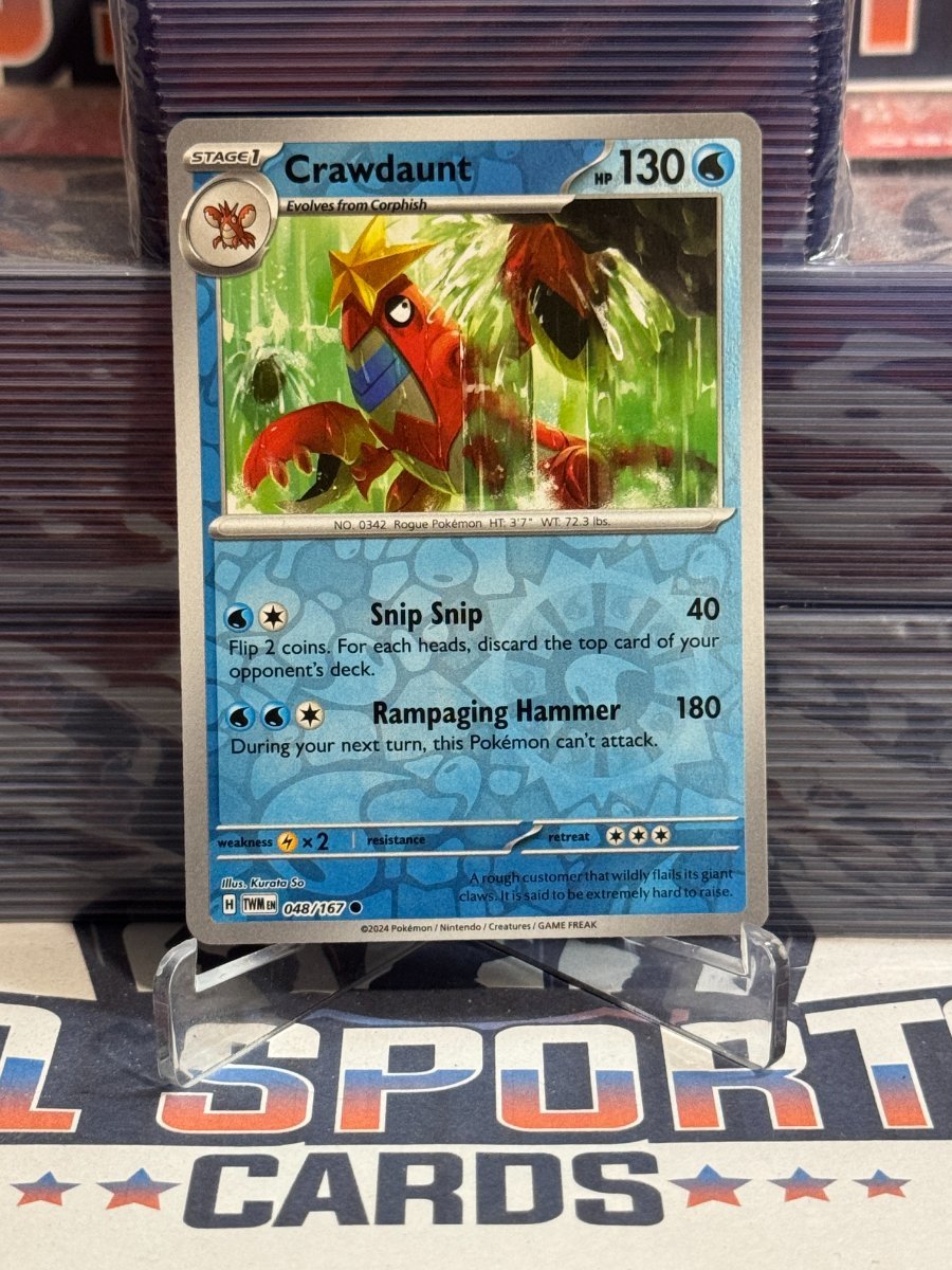 Pokemon TCG: Twilight Masquerade - Crawdaunt (Reverse Holo, Uncommon) 48