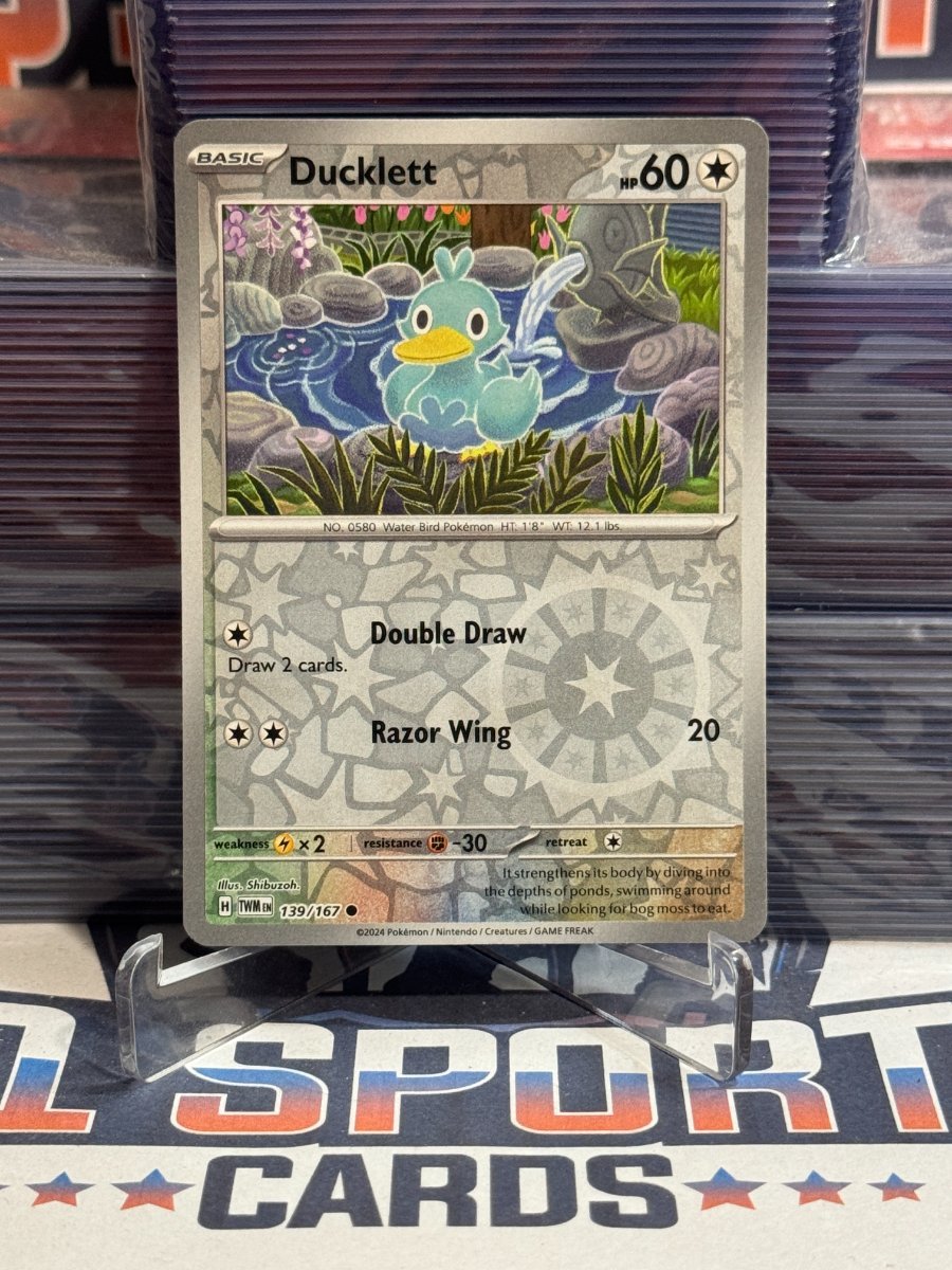 Pokemon TCG: Twilight Masquerade - Ducklett (Reverse Holo, Uncommon) 139