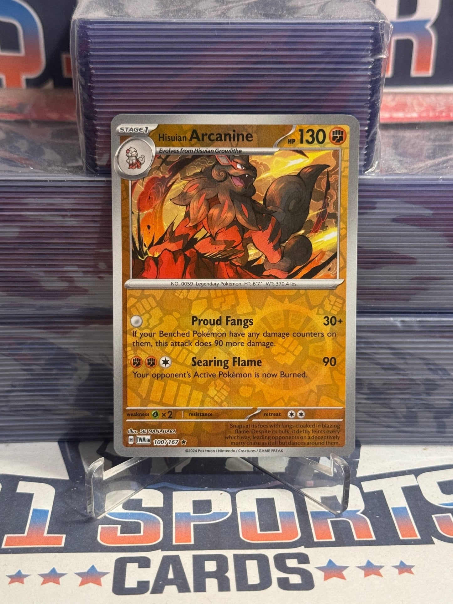 Pokemon TCG: Twilight Masquerade - Hisuian Arcanine (Reverse Holo, Rare) 100